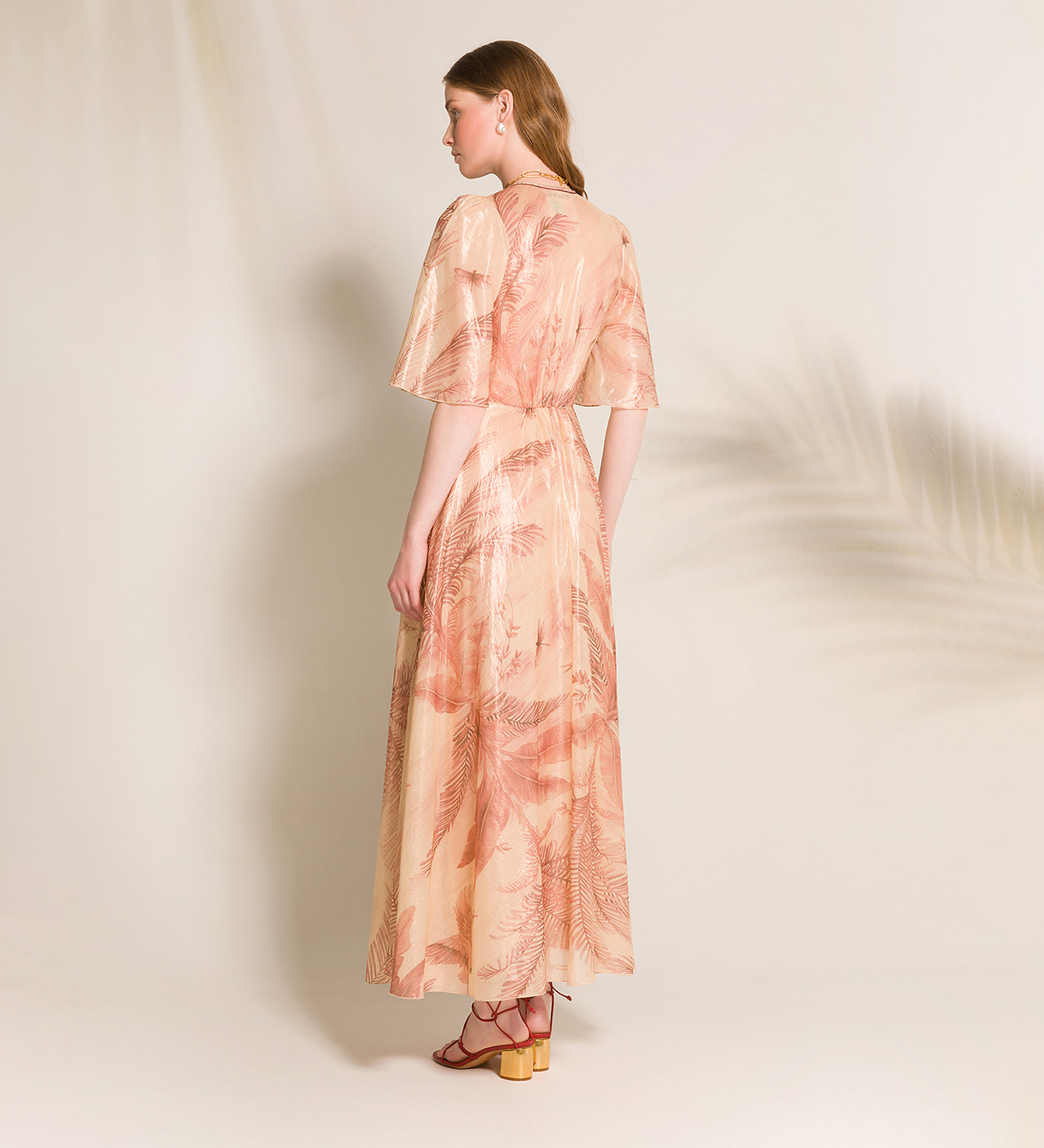 silk voile dress with “eden” lamè print pattern | forte_forte