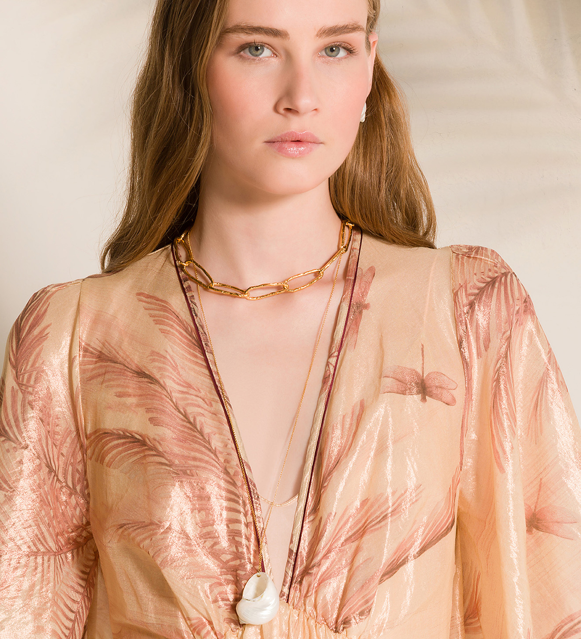 silk voile dress with “eden” lamè print pattern | forte_forte