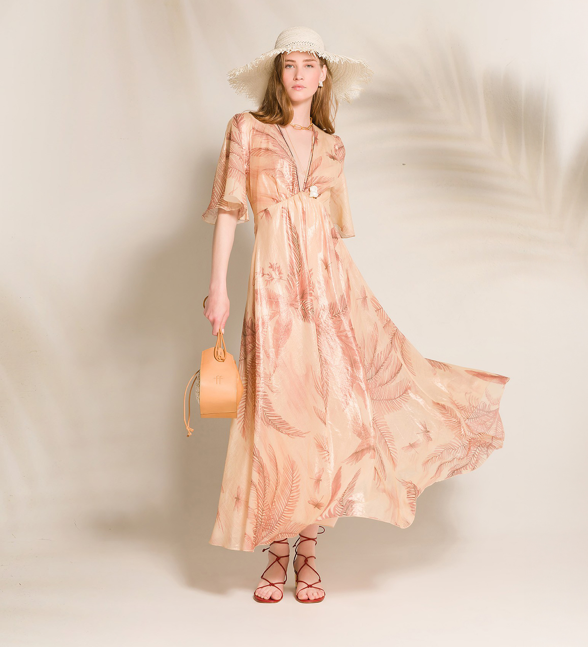 silk voile dress with “eden” lamè print pattern | forte_forte