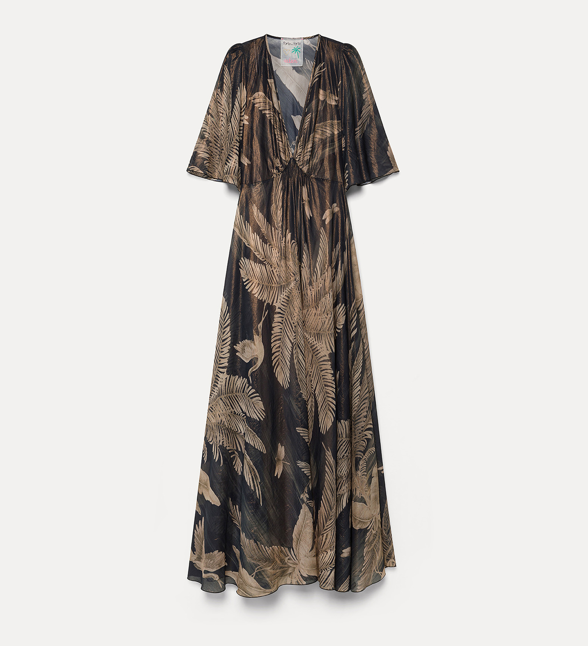 silk voile dress with “eden” lamè print pattern | forte_forte