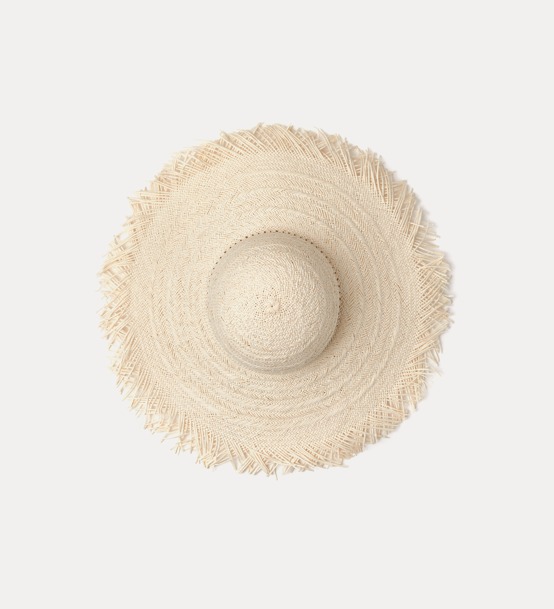 braided brim hat with fringed edge | forte_forte