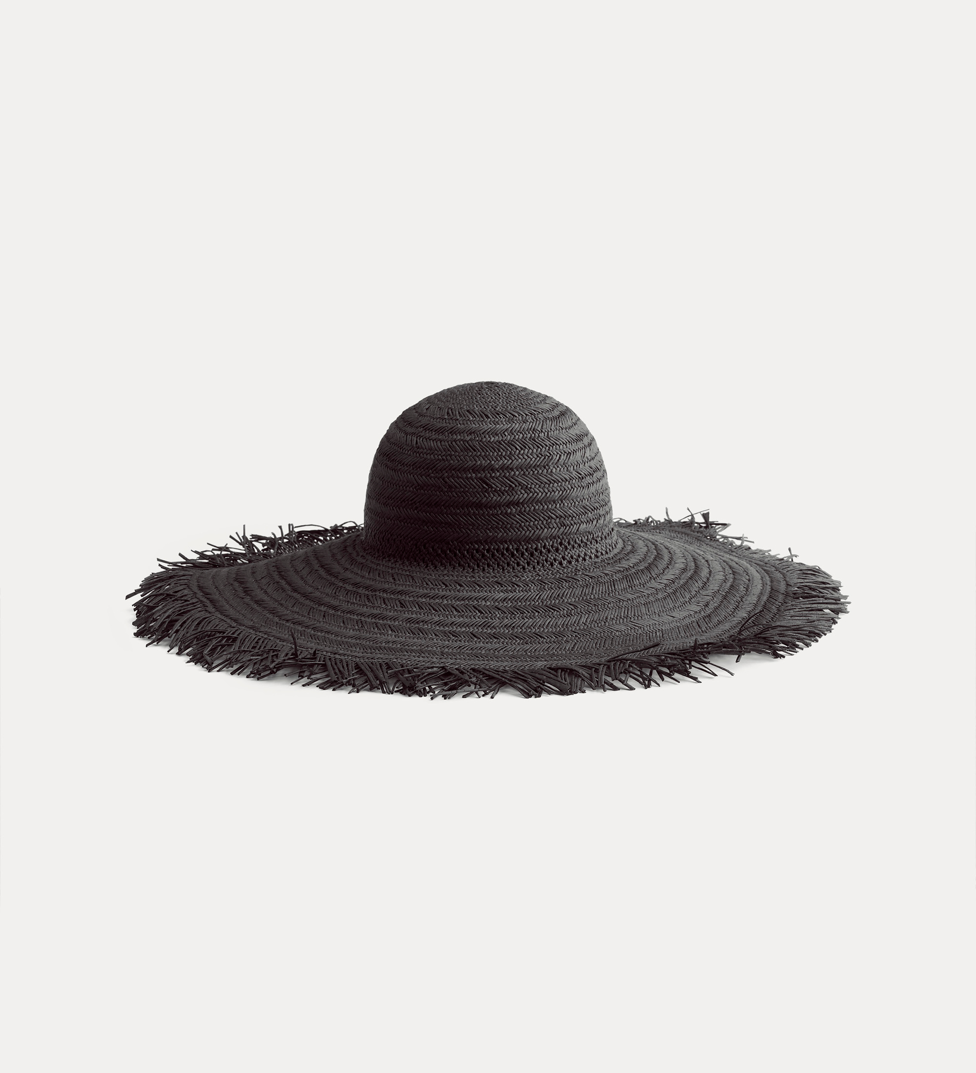 braided brim hat with fringed edge | forte_forte