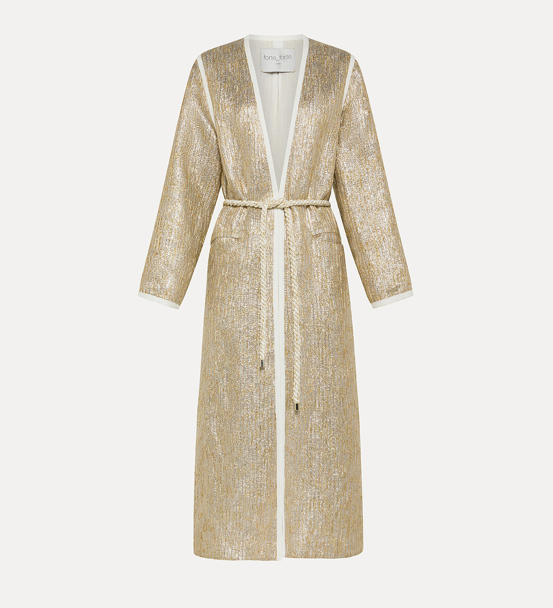 coat in “twinkle” lurex–shot jacquard | forte_forte