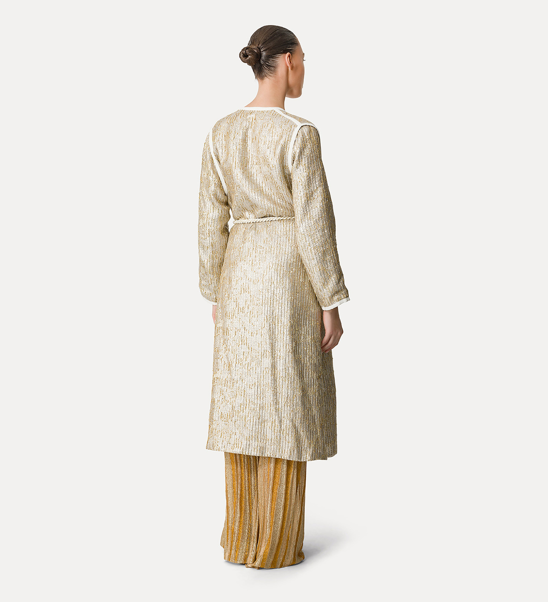 coat in “twinkle” lurex–shot jacquard | forte_forte