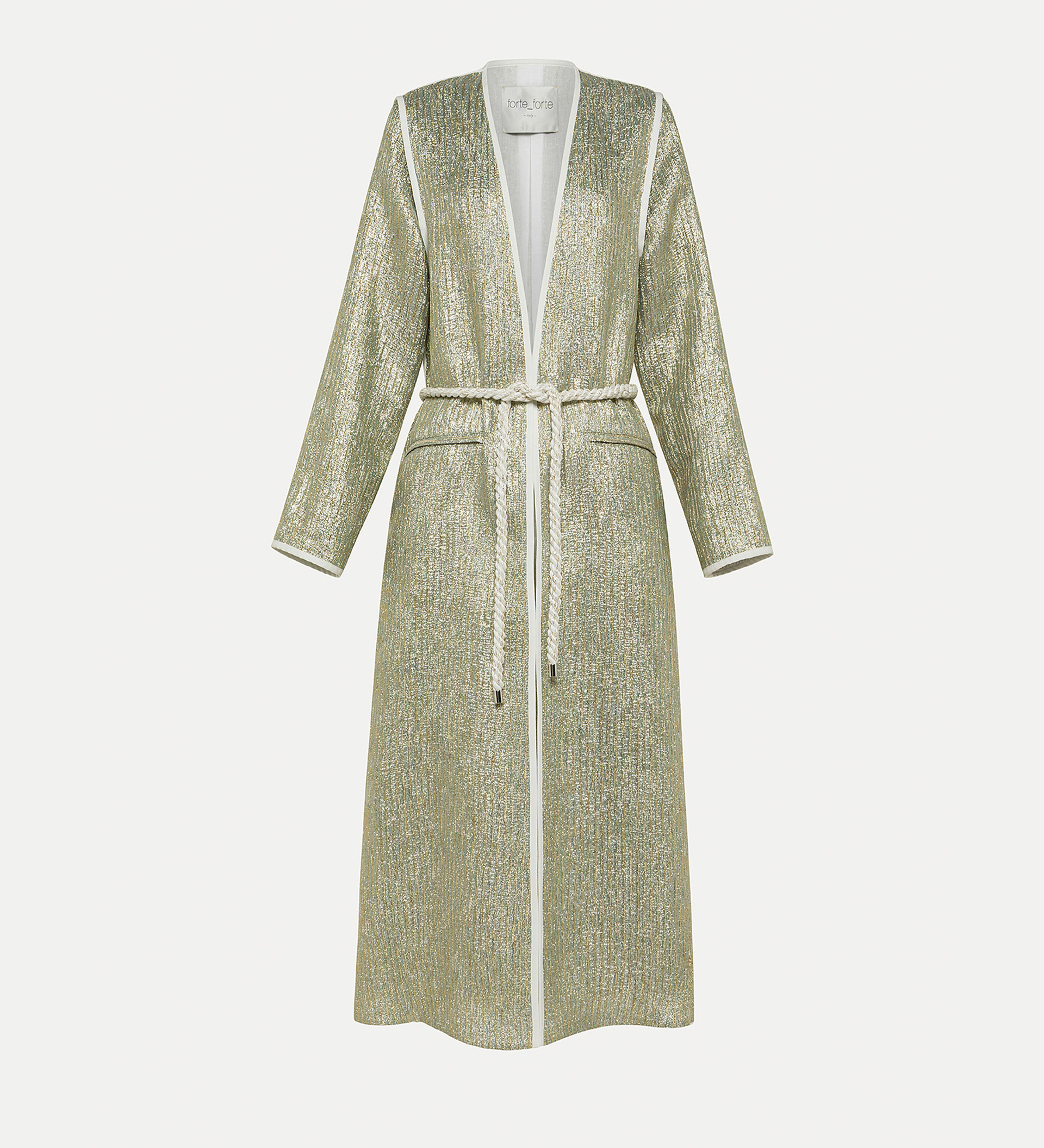 coat in “twinkle” lurex–shot jacquard | forte_forte
