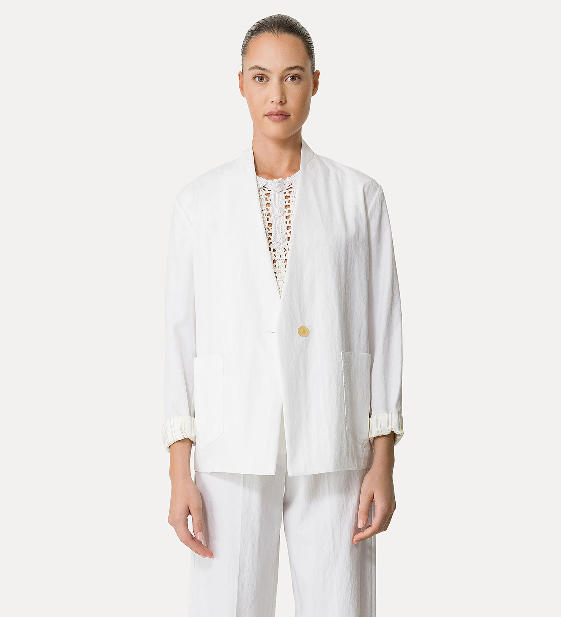 single–breasted cotton jacket | forte_forte