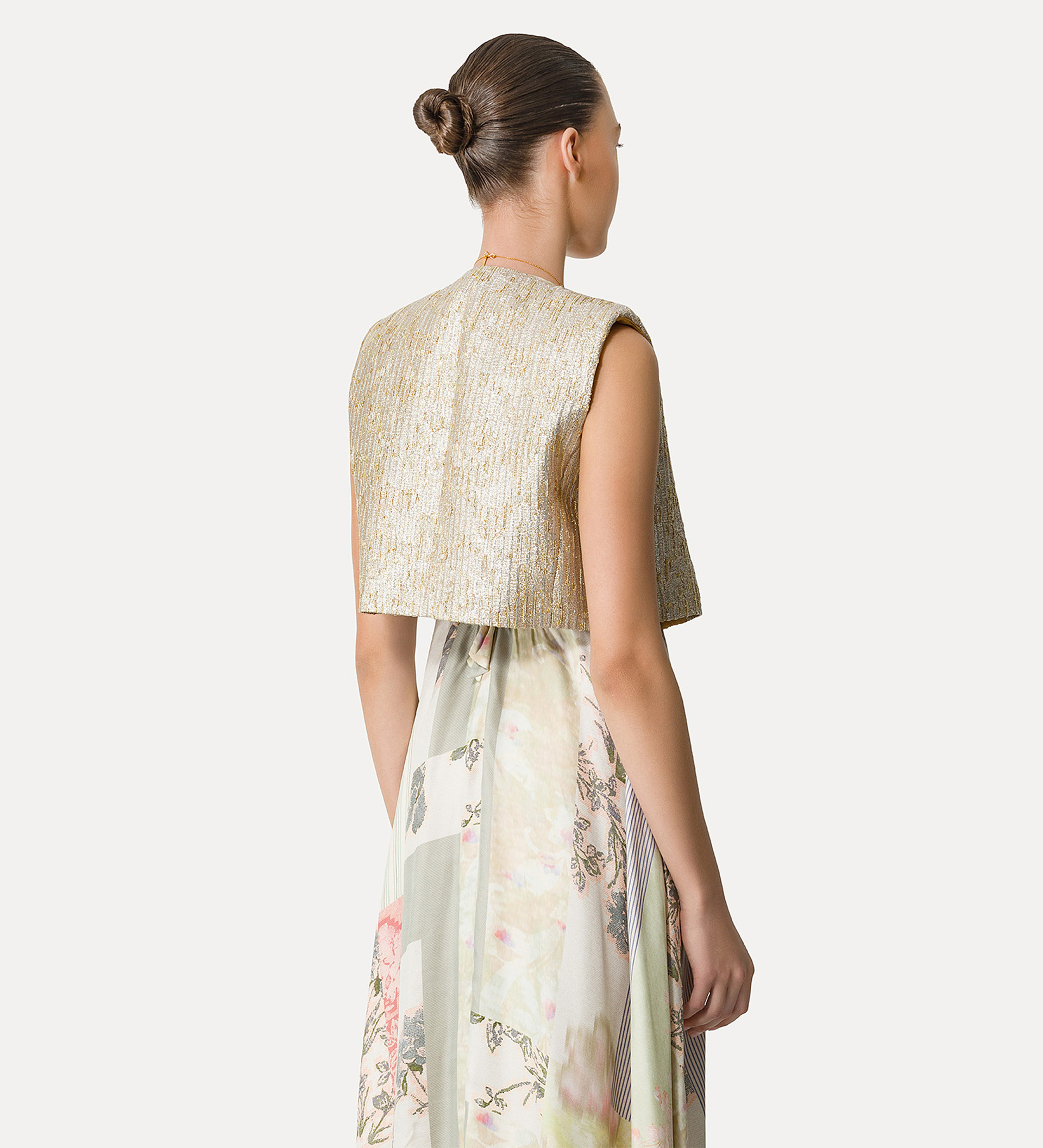 “twinkle” vest in lurex–shot jacquard | forte_forte