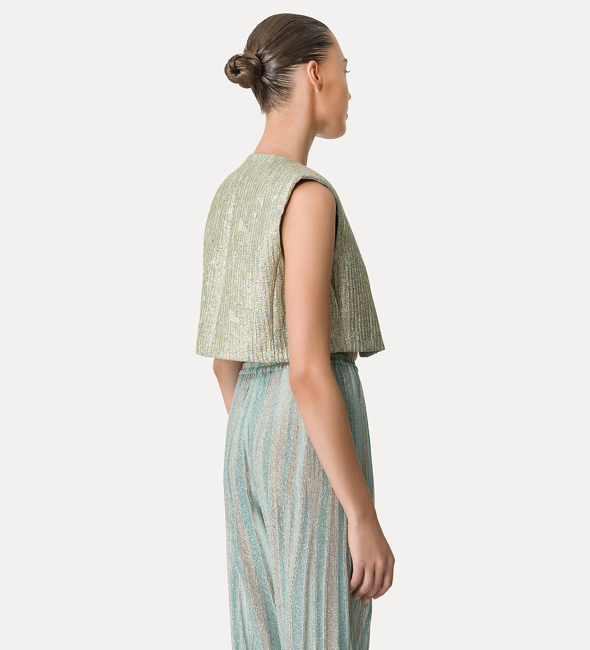 gilet jacquard con strass | forte_forte