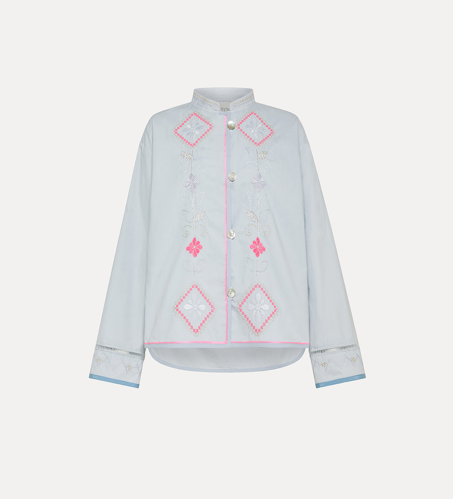 poplin shirt with “oniric blossom” embroidered detailing | forte_forte