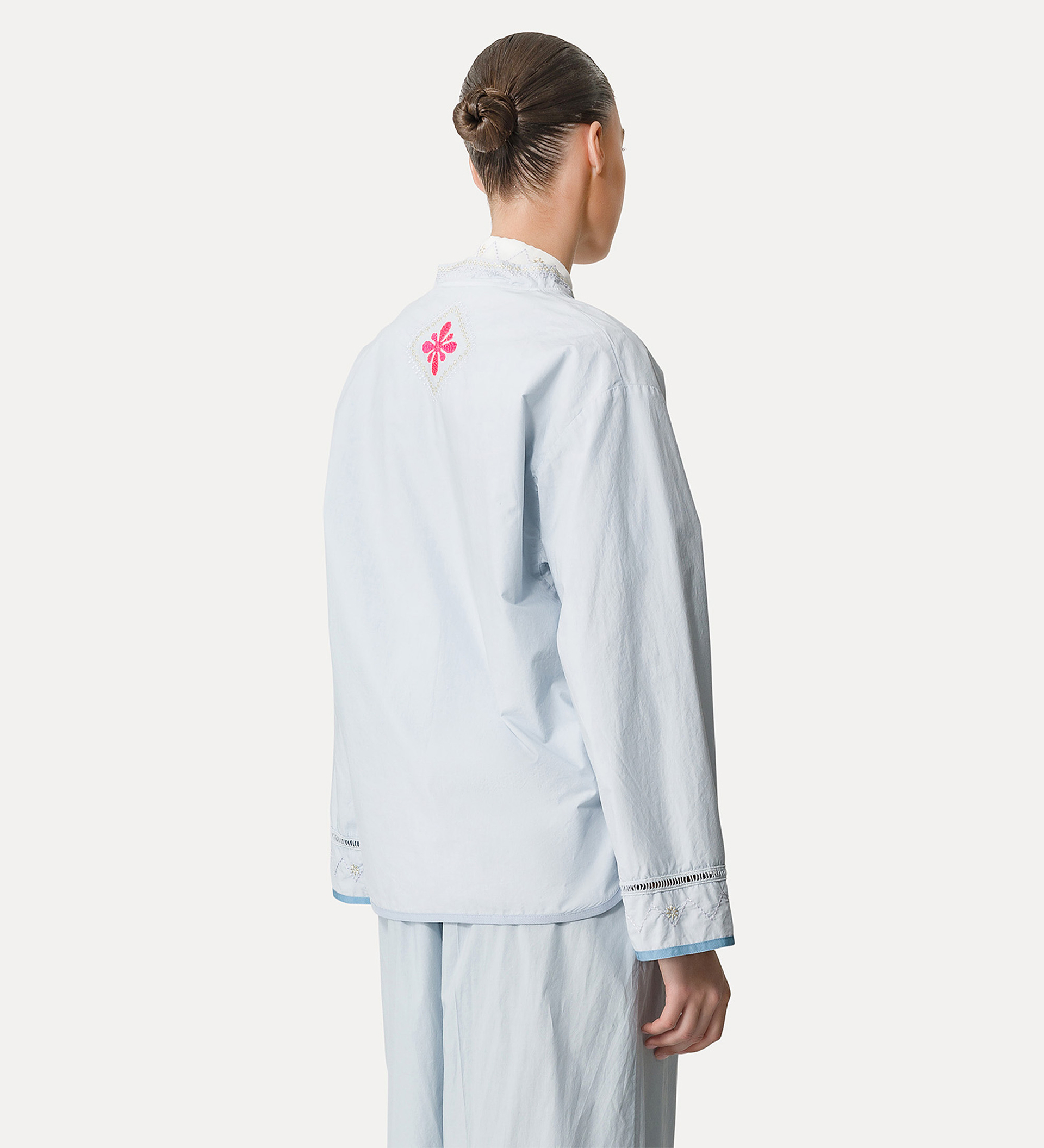 poplin shirt with “oniric blossom” embroidered detailing | forte_forte