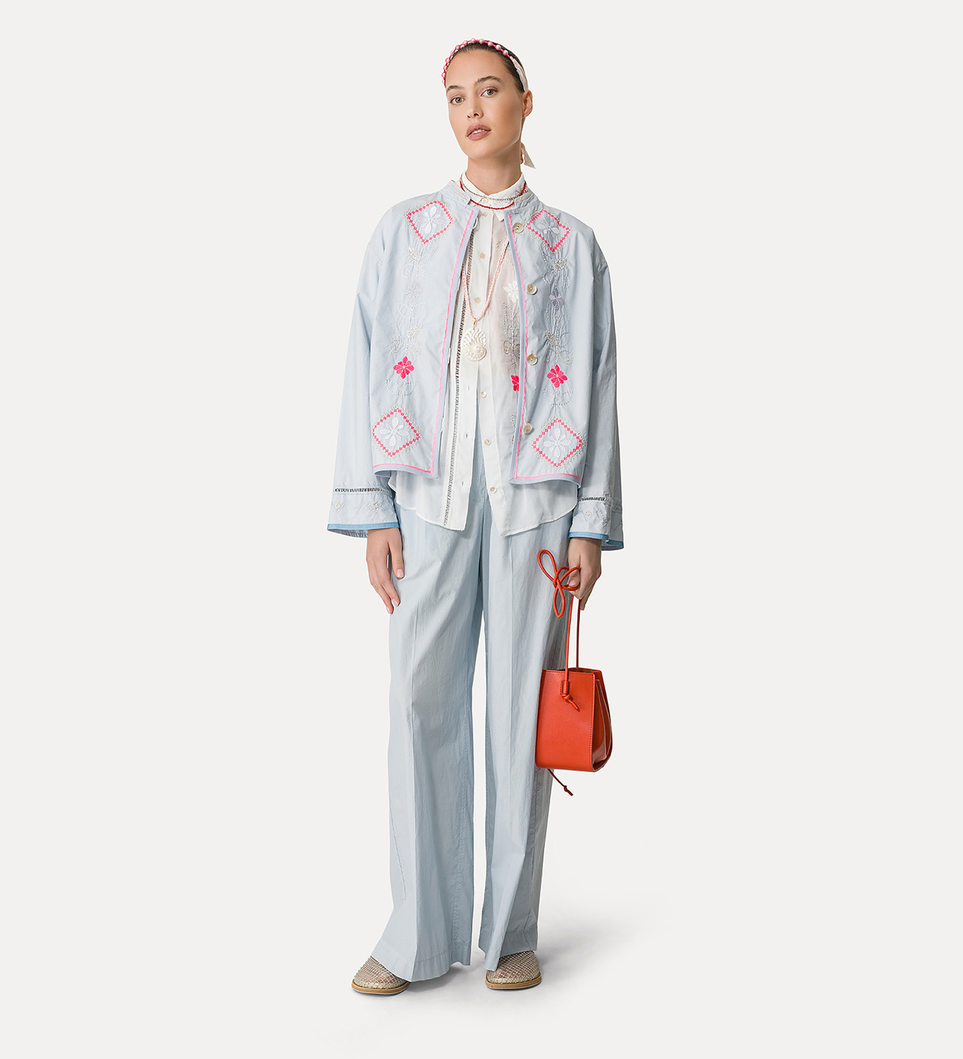 poplin shirt with “oniric blossom” embroidered detailing | forte_forte