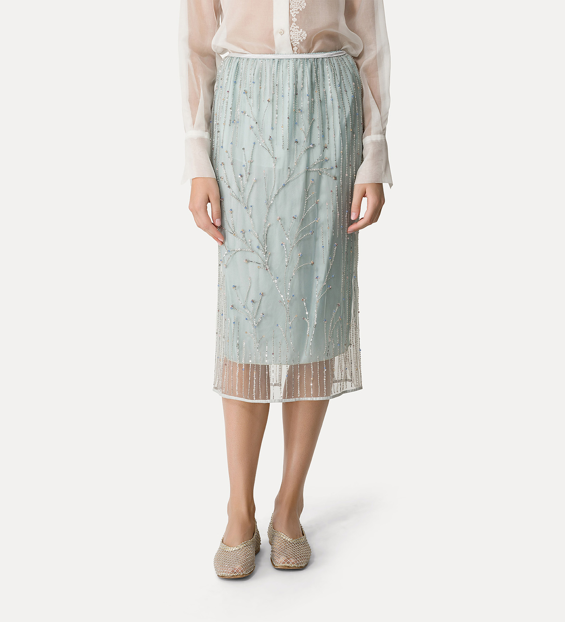tulle skirt with “firefly” embroidered detailing | forte_forte