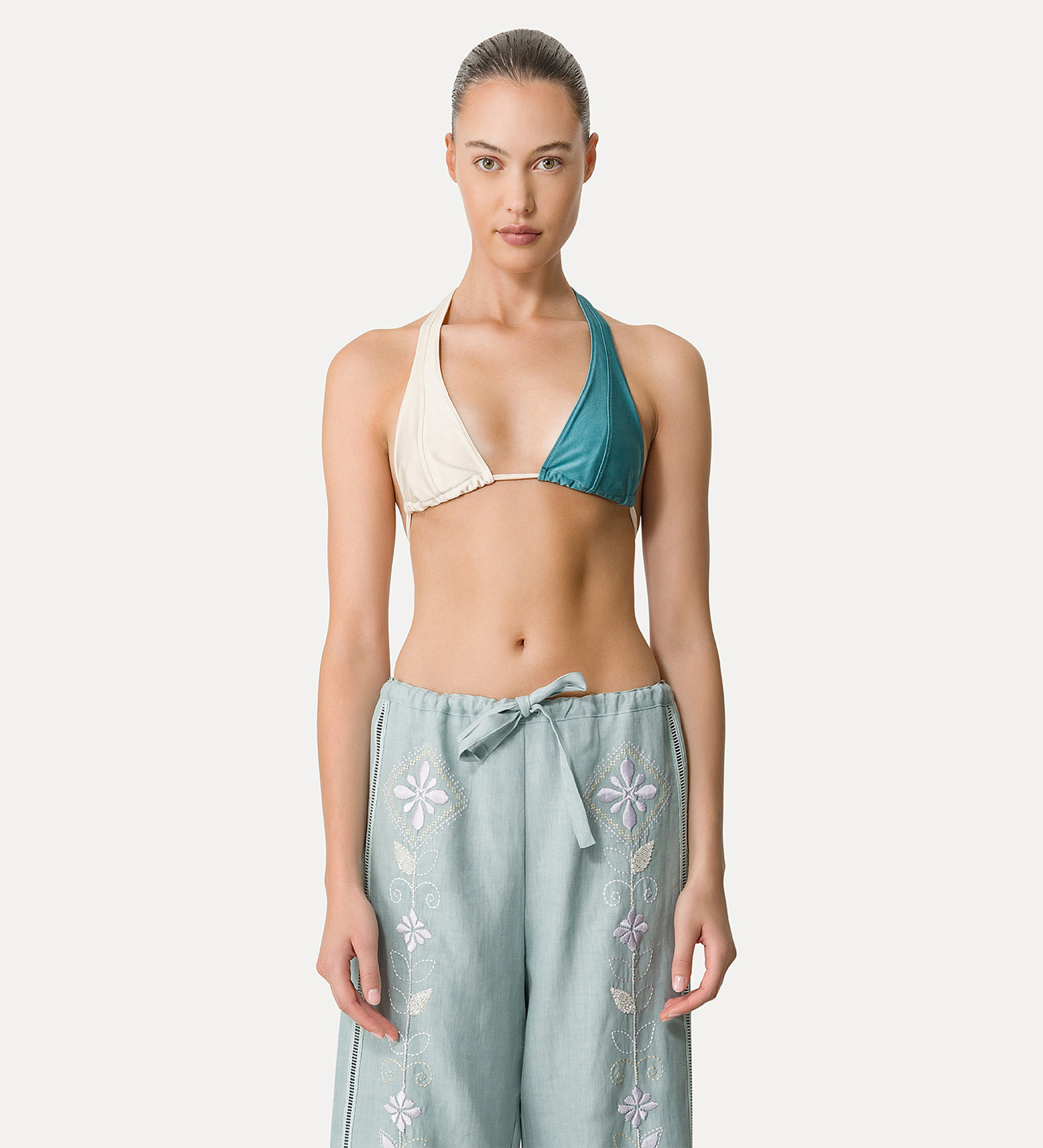 bikini top in colour–block jersey | forte_forte