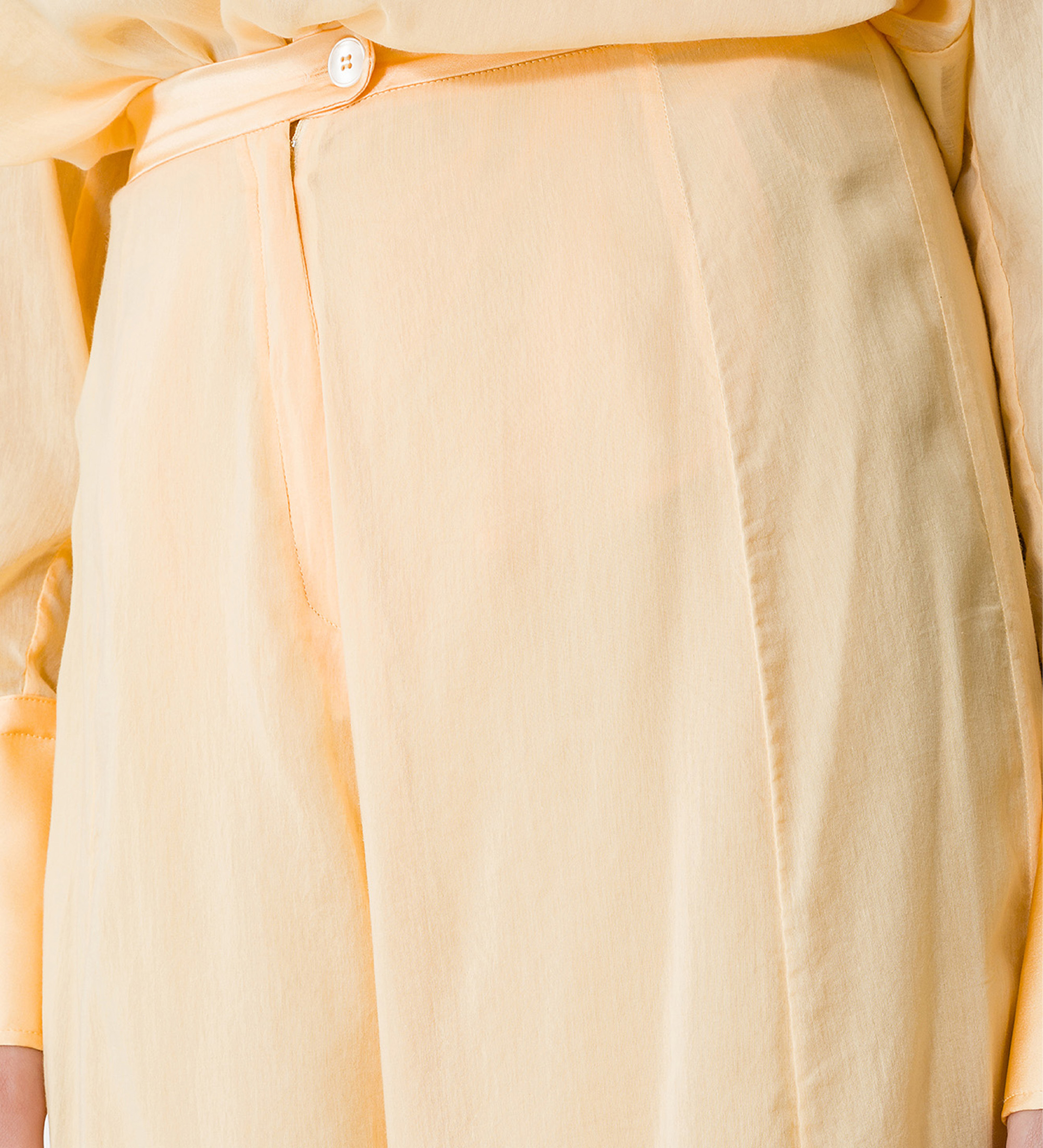 pantaloni flared in voile di cotone e seta | forte_forte