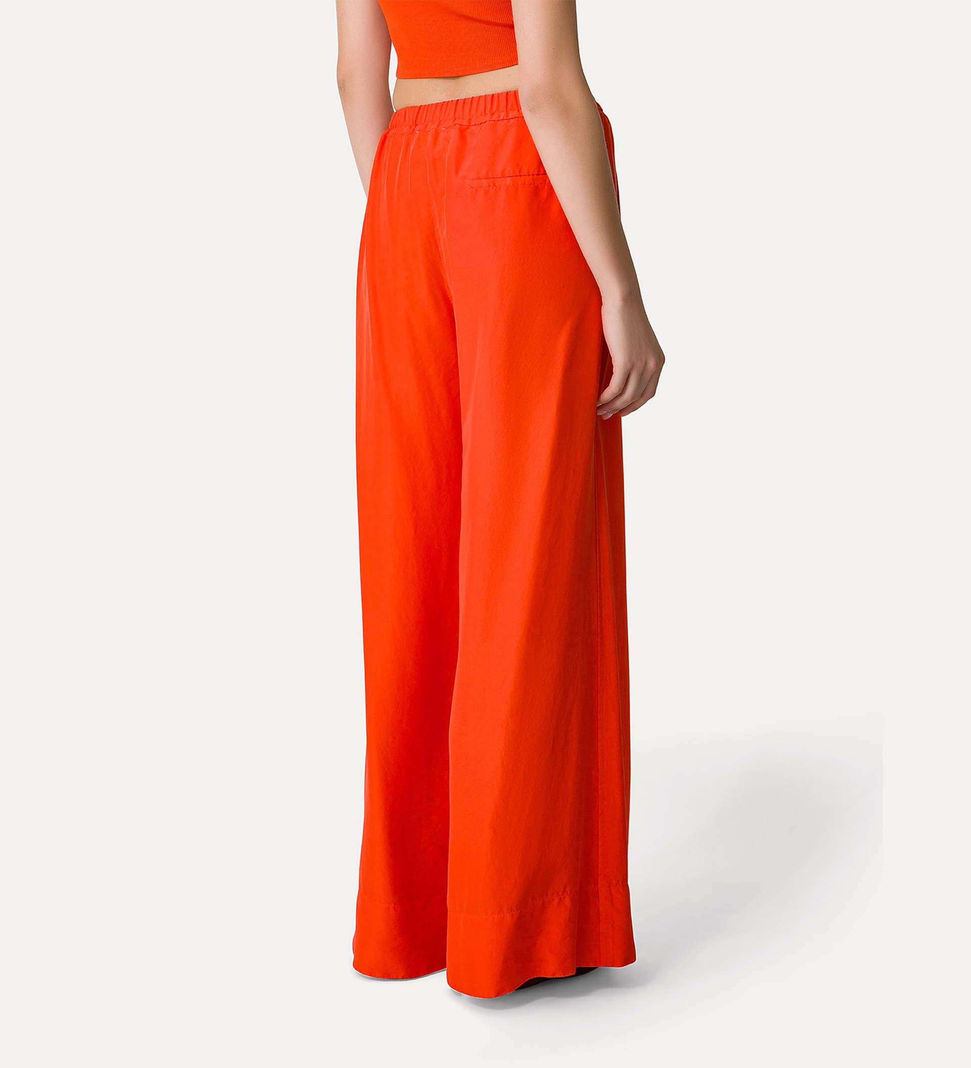 pantalon en soie avec cordon coulissant | forte_forte