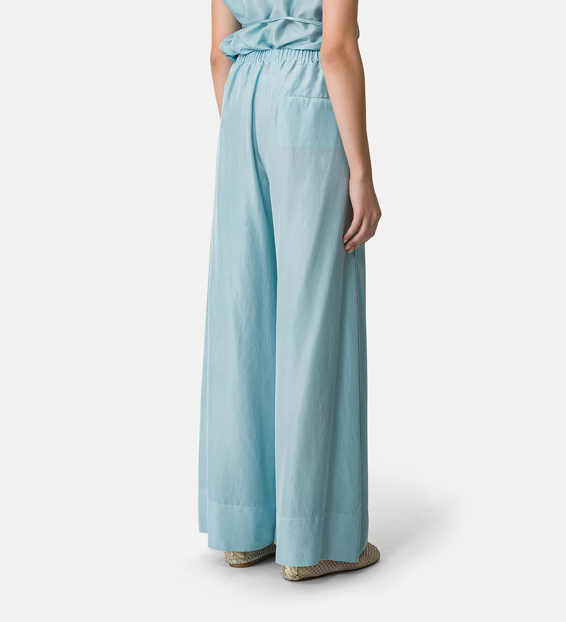 silk trousers with a drawstring waist | forte_forte