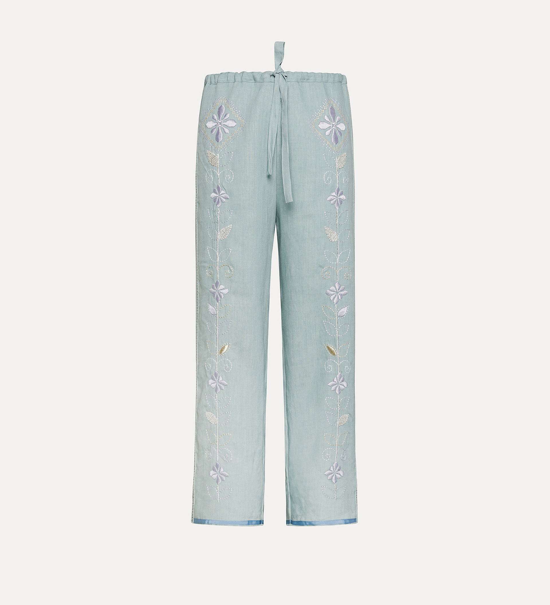 drawstring linen trousers for women | forte_forte
