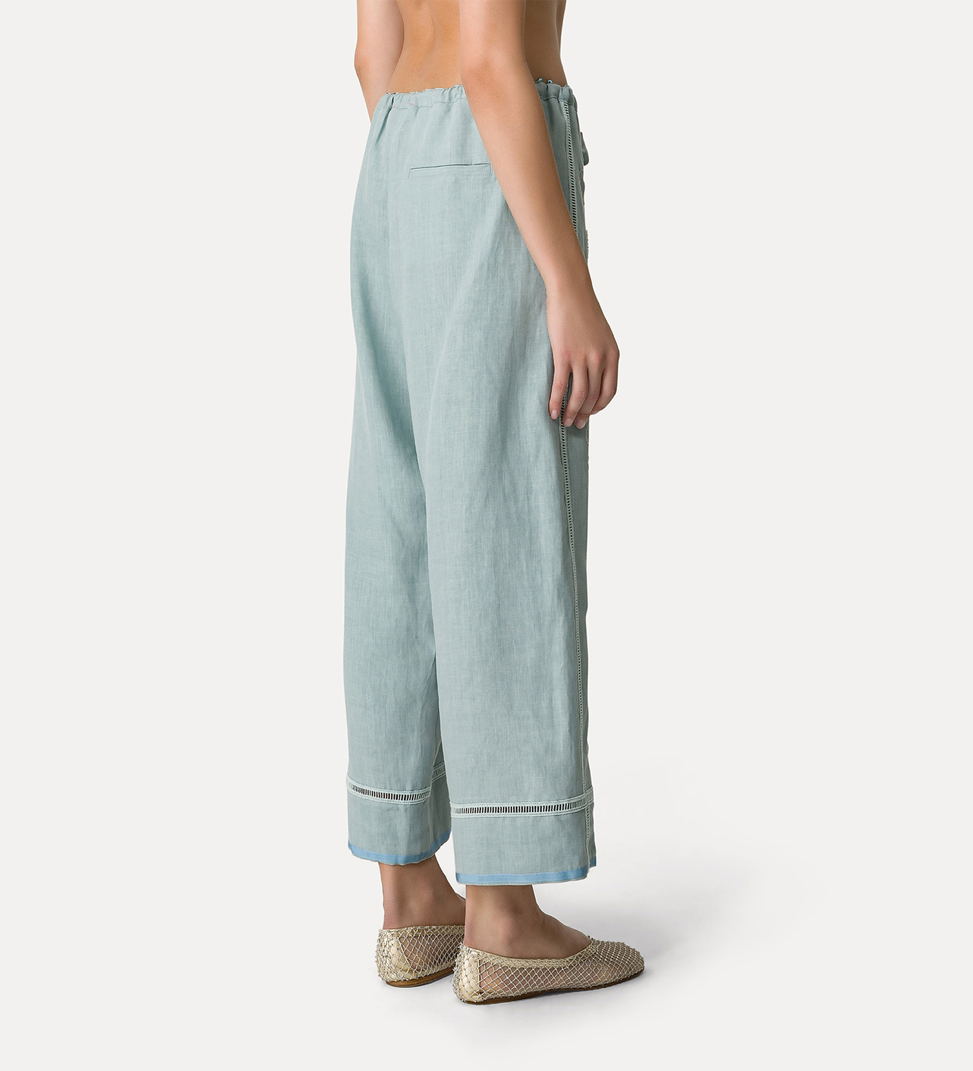 drawstring linen trousers for women | forte_forte