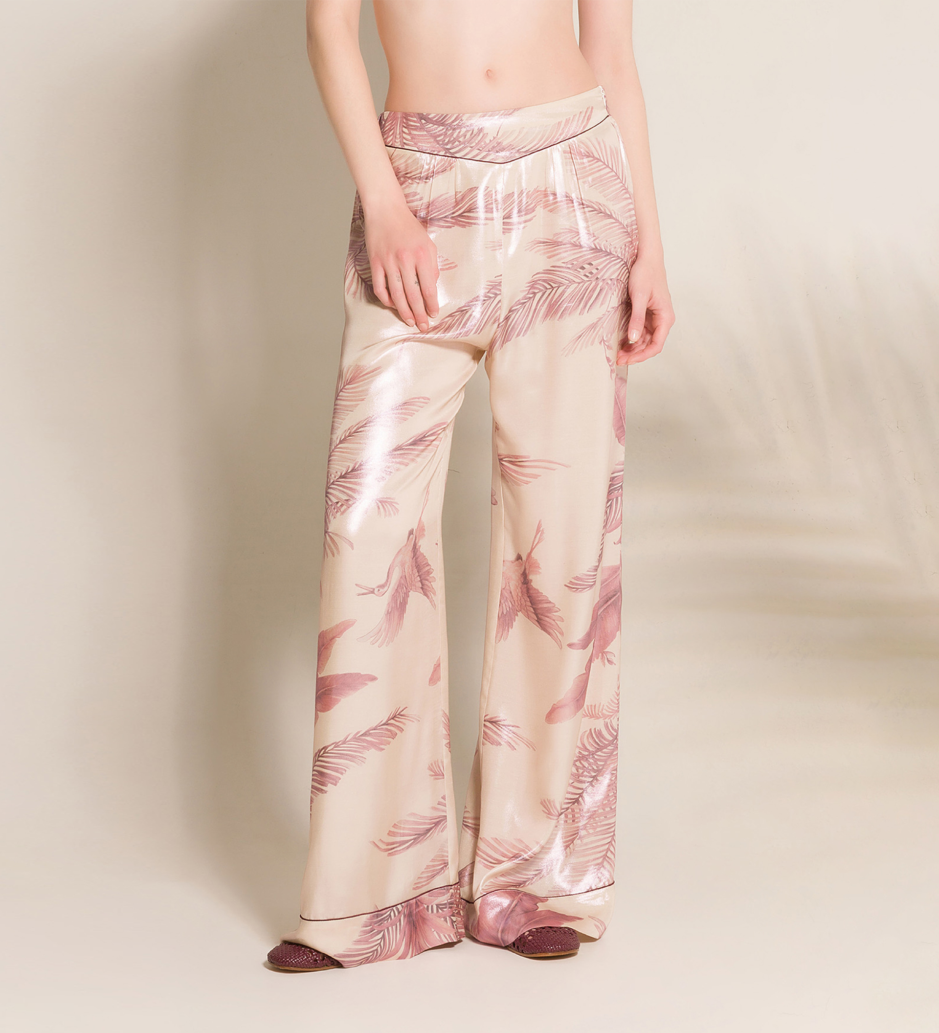 “eden” laminated print pajama pants | forte_forte
