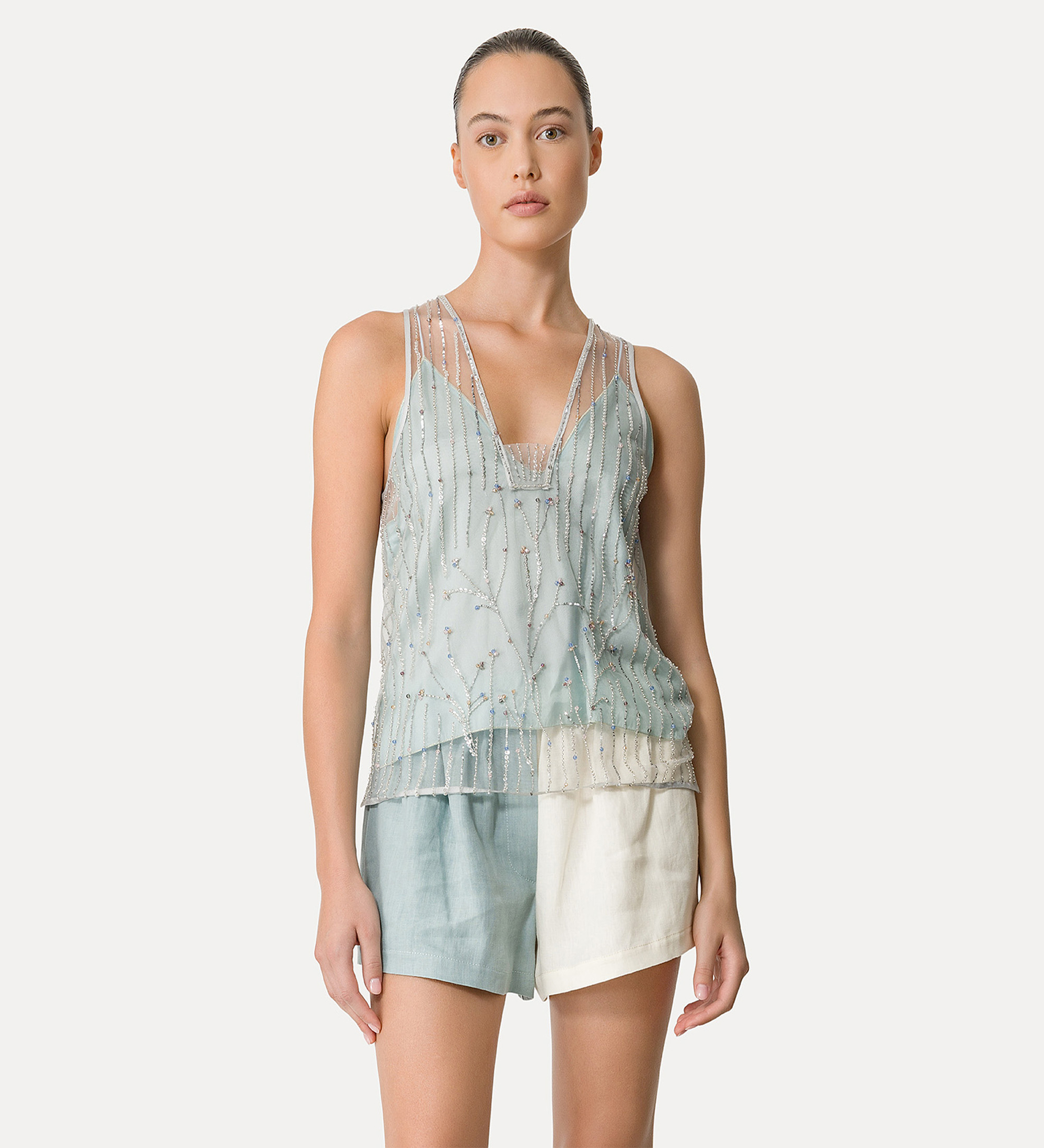 haut en tulle avec broderie “firefly” | forte_forte