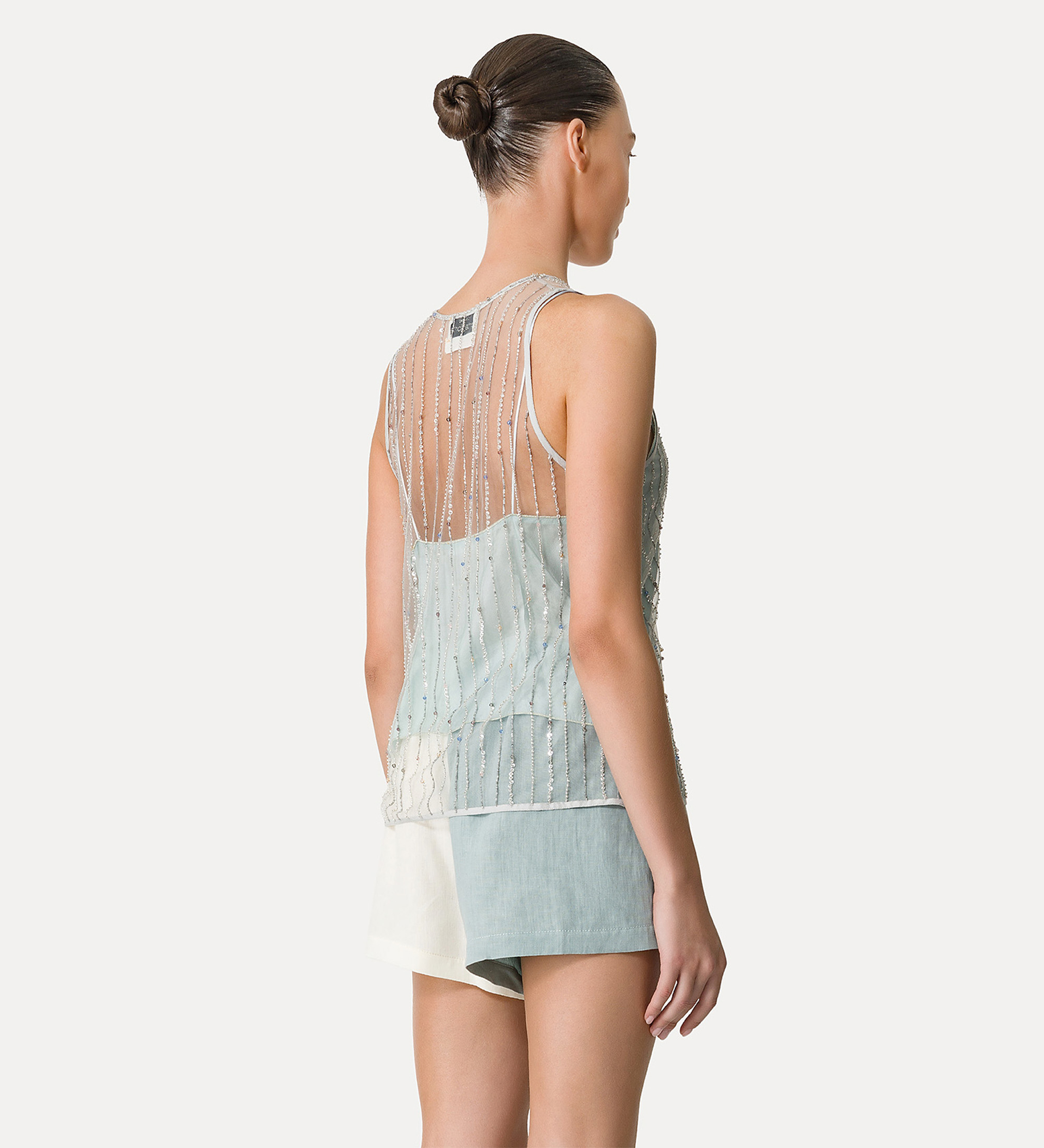 haut en tulle avec broderie “firefly” | forte_forte