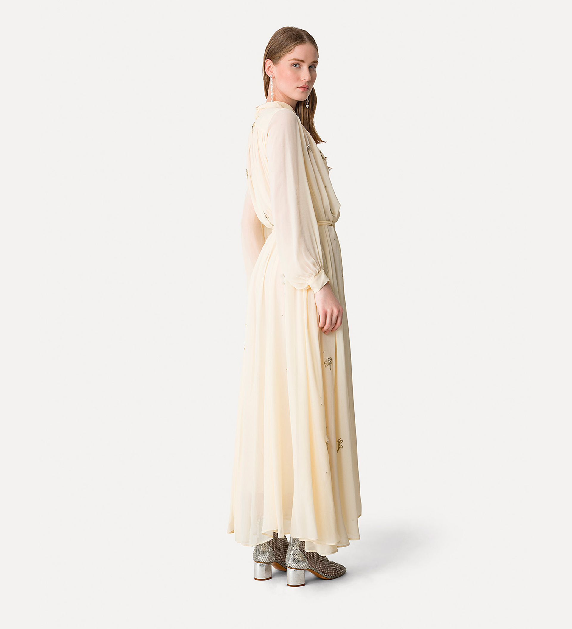 dress in georgette with “carrousel des sylphes” embroidery | forte_forte