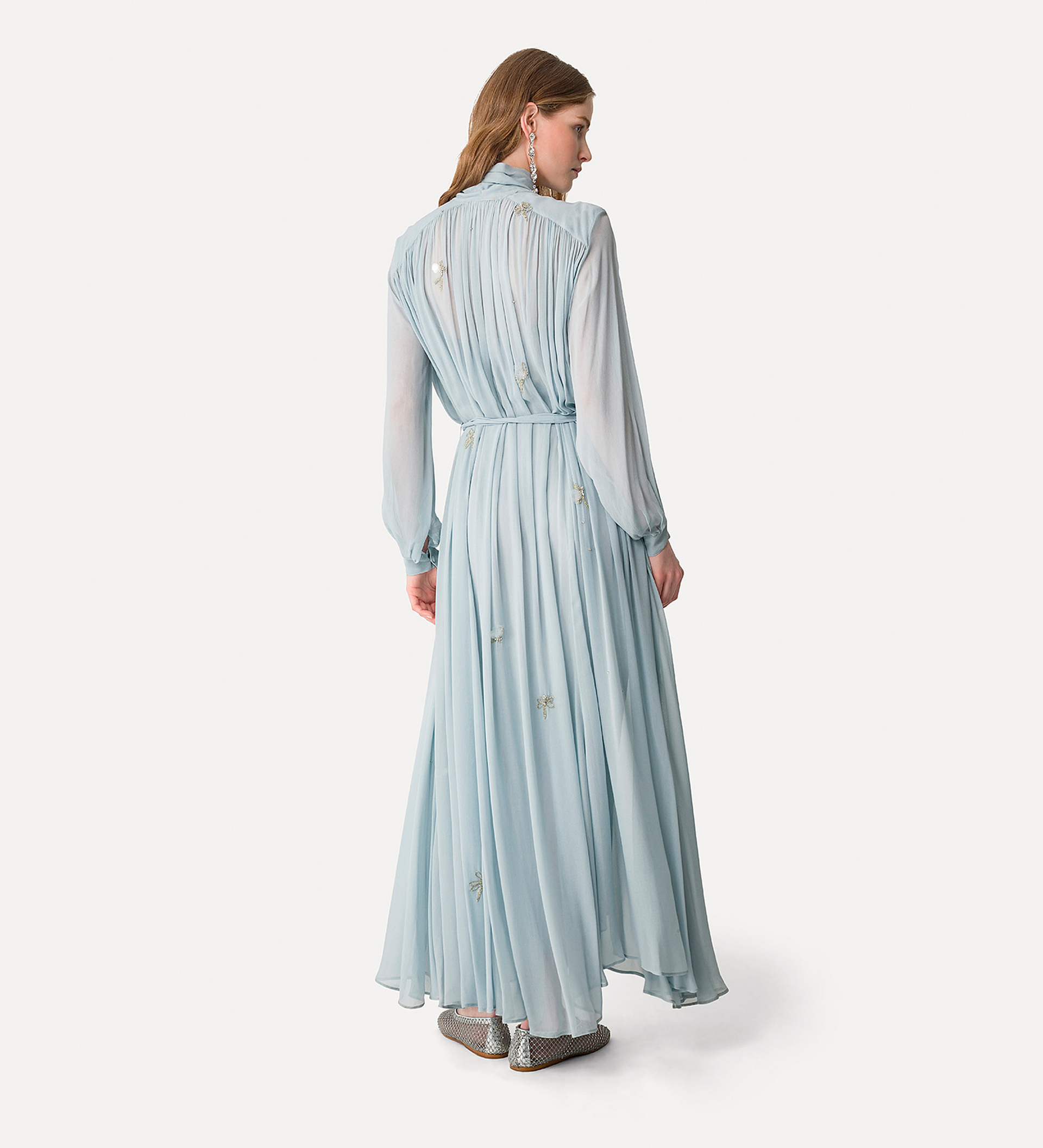 dress in georgette with “carrousel des sylphes” embroidery | forte_forte