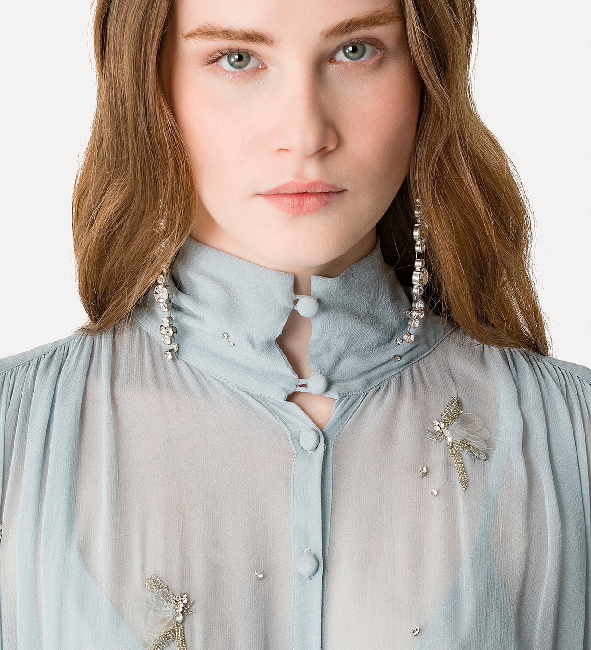 dress in georgette with “carrousel des sylphes” embroidery | forte_forte