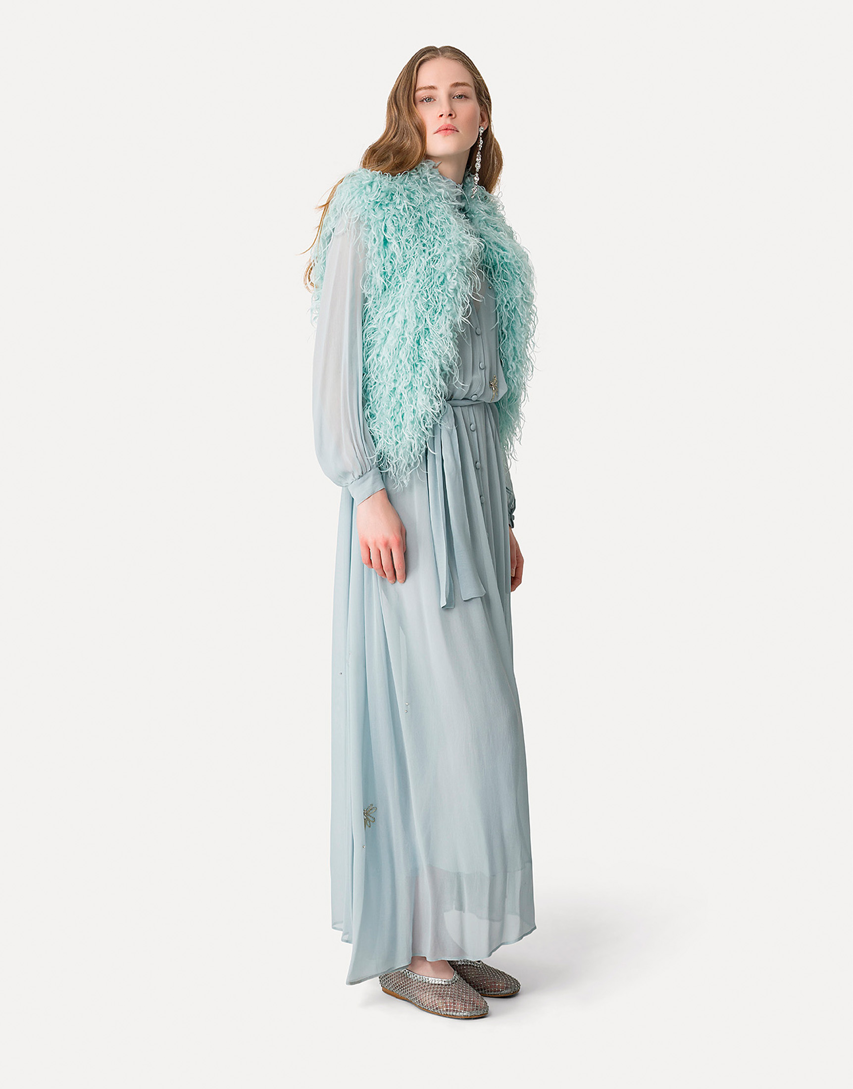 dress in georgette with “carrousel des sylphes” embroidery | forte_forte