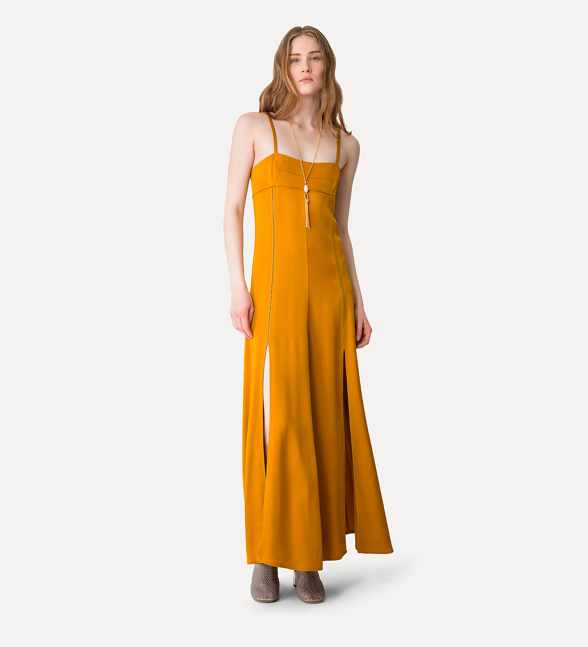 slip dress in embroidered satin | forte_forte