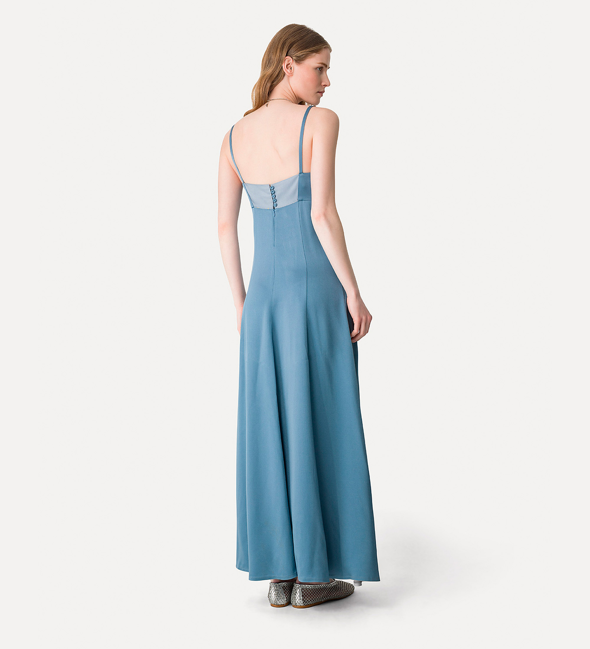 slip dress in embroidered satin | forte_forte