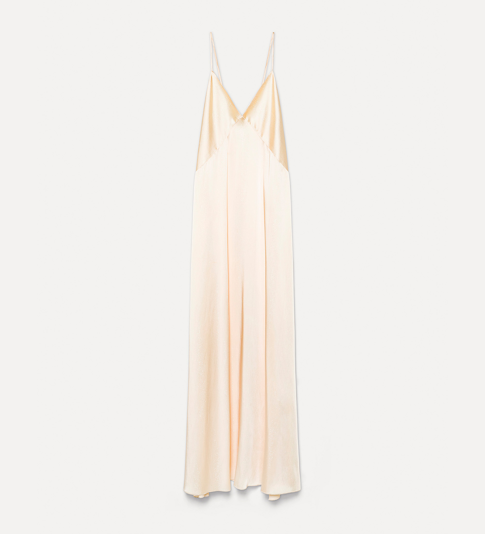 slip dress in silver pinstriped satin | forte_forte