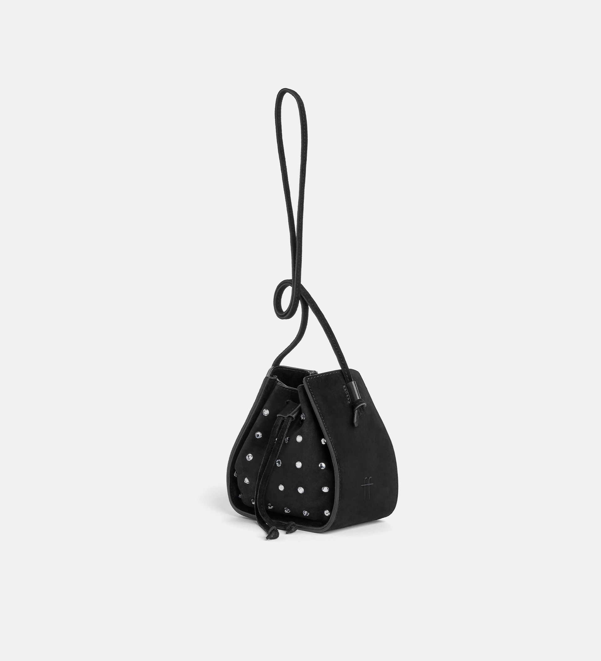 “my pepita” bucket bag in suede with crystals | forte_forte