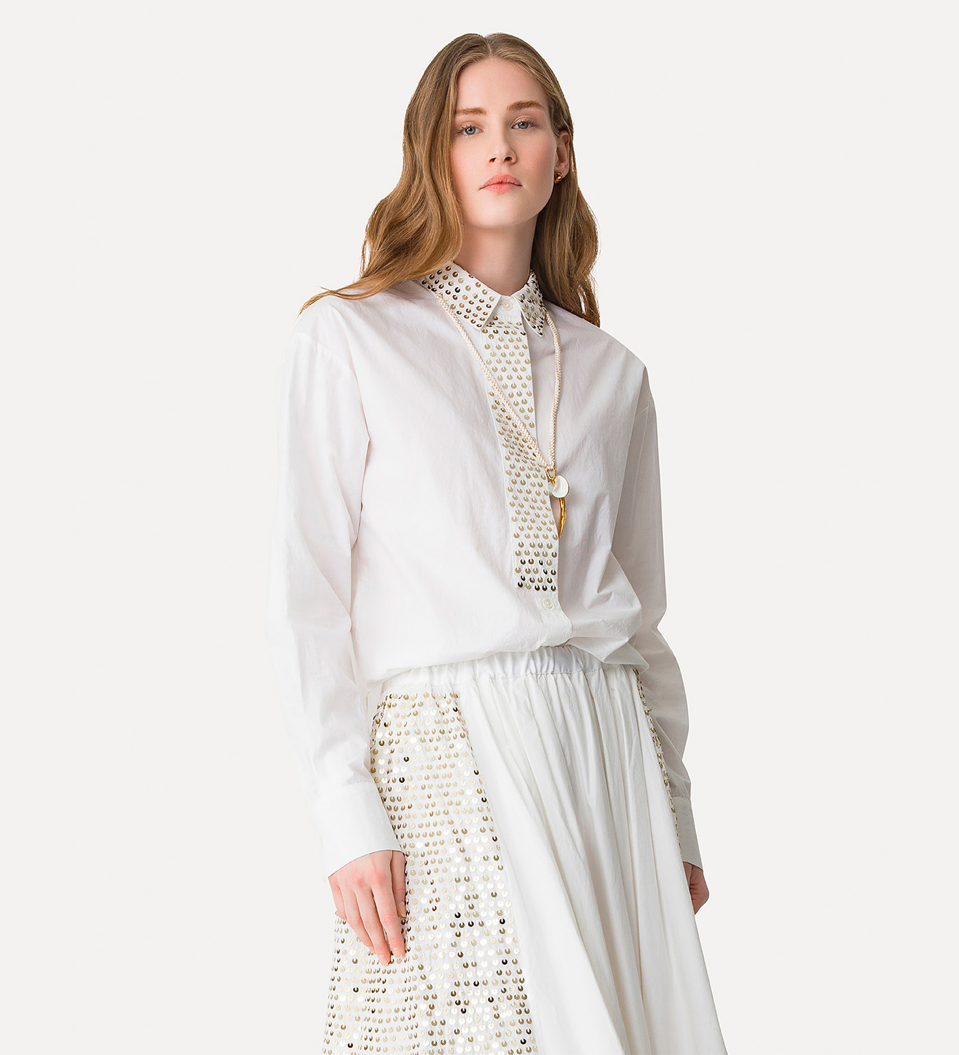 poplin shirt with “petites étoile” embroidery | forte_forte