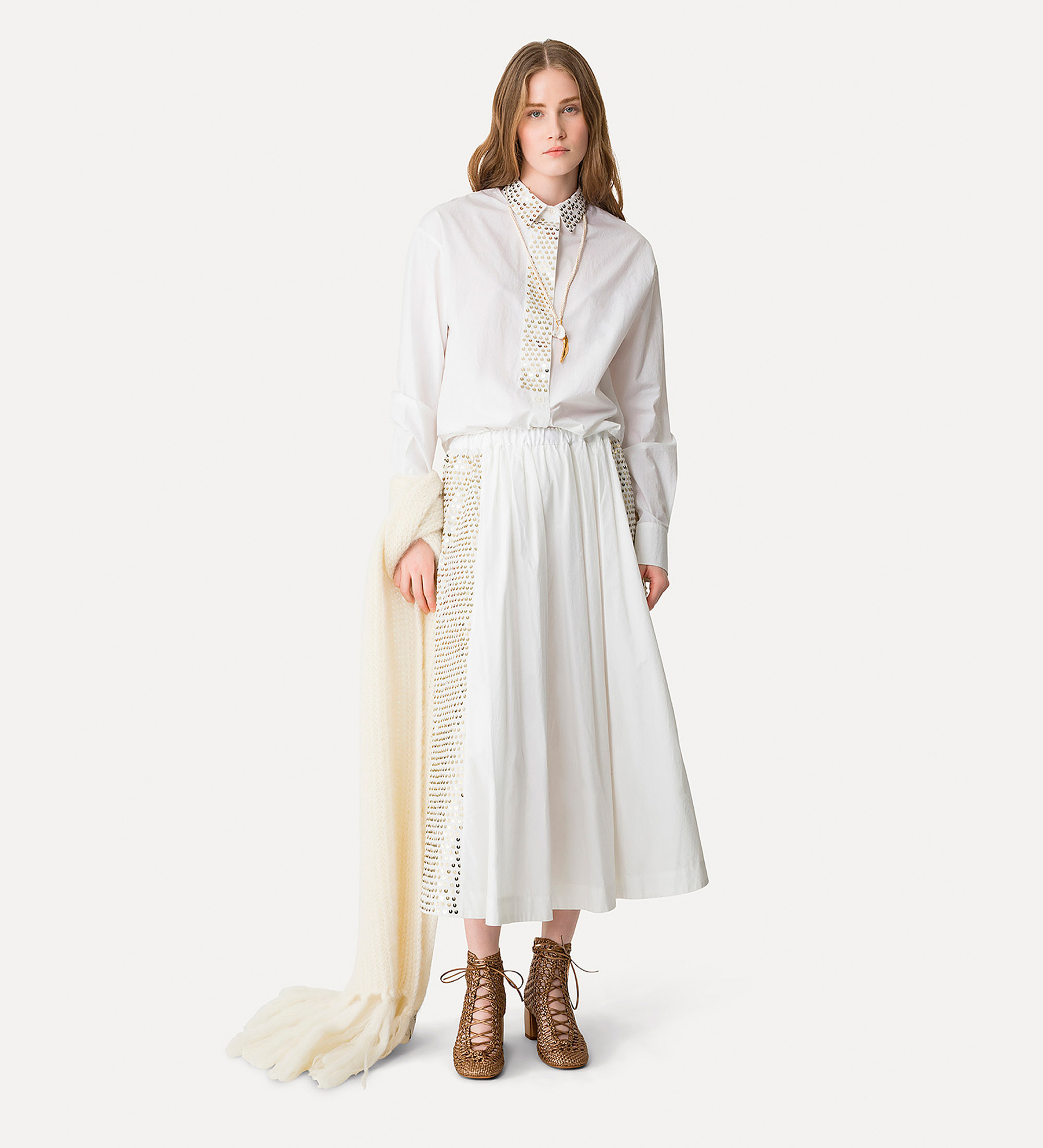poplin shirt with “petites étoile” embroidery | forte_forte