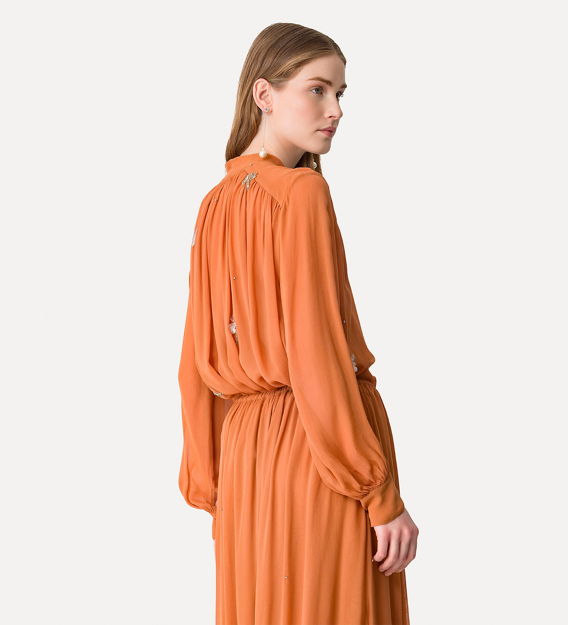 shirt in georgette with “carrousel des sylphes” embroidery | forte_forte