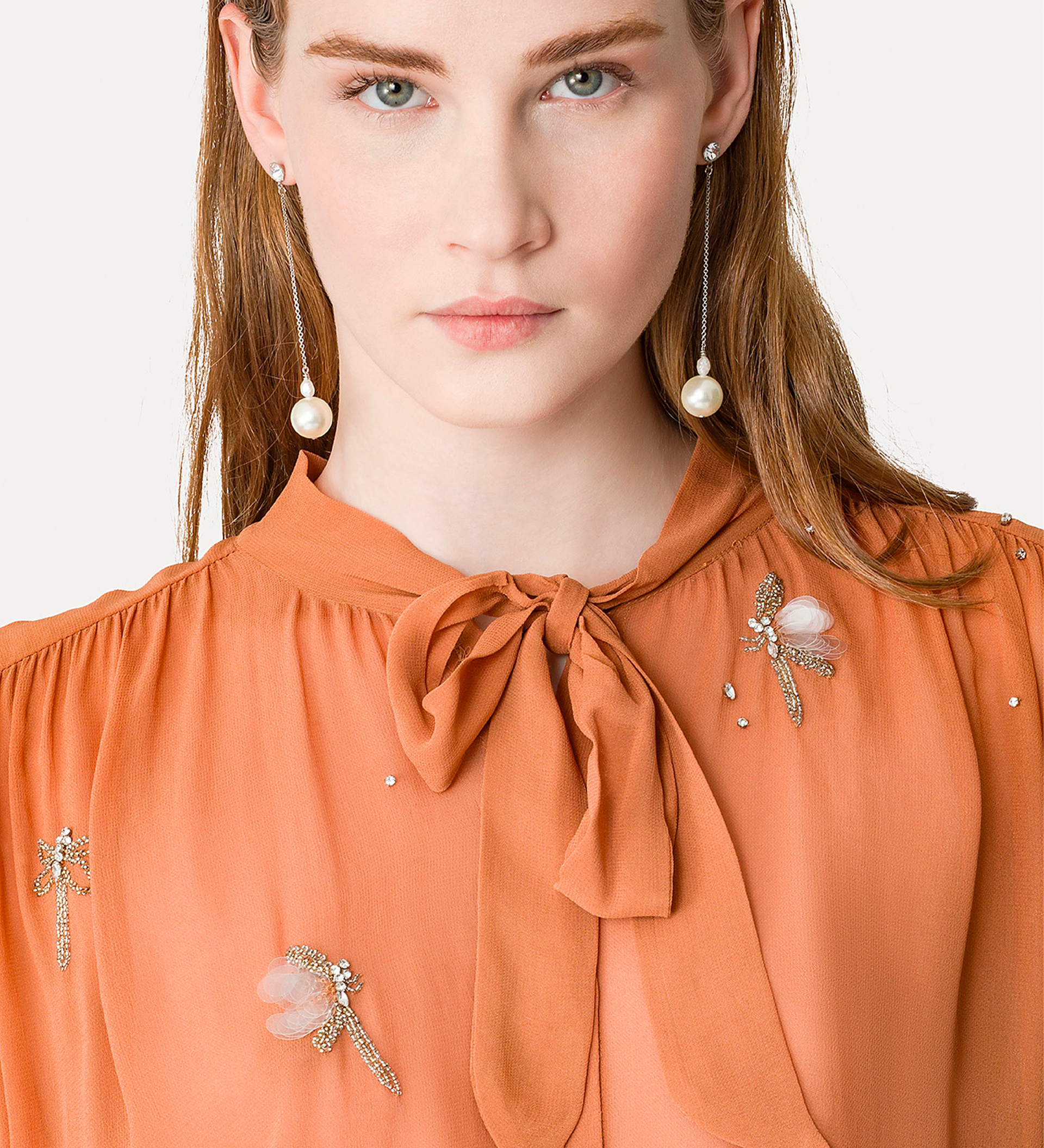 shirt in georgette with “carrousel des sylphes” embroidery | forte_forte