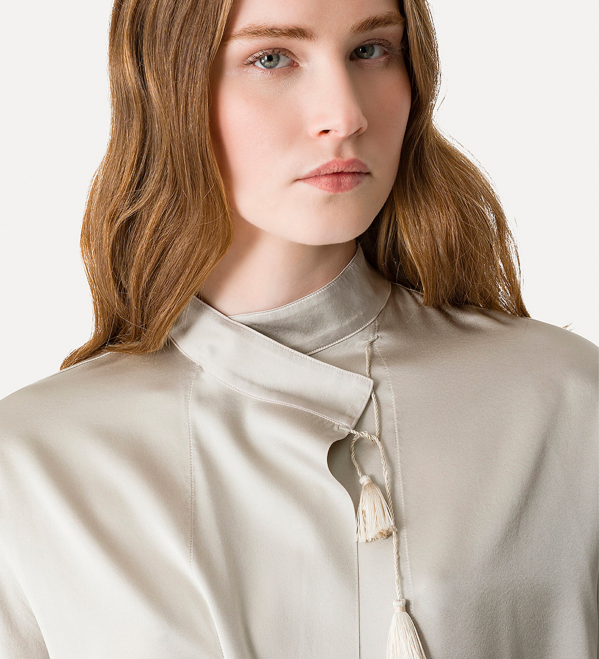 kimono shirt in silk satin | forte_forte