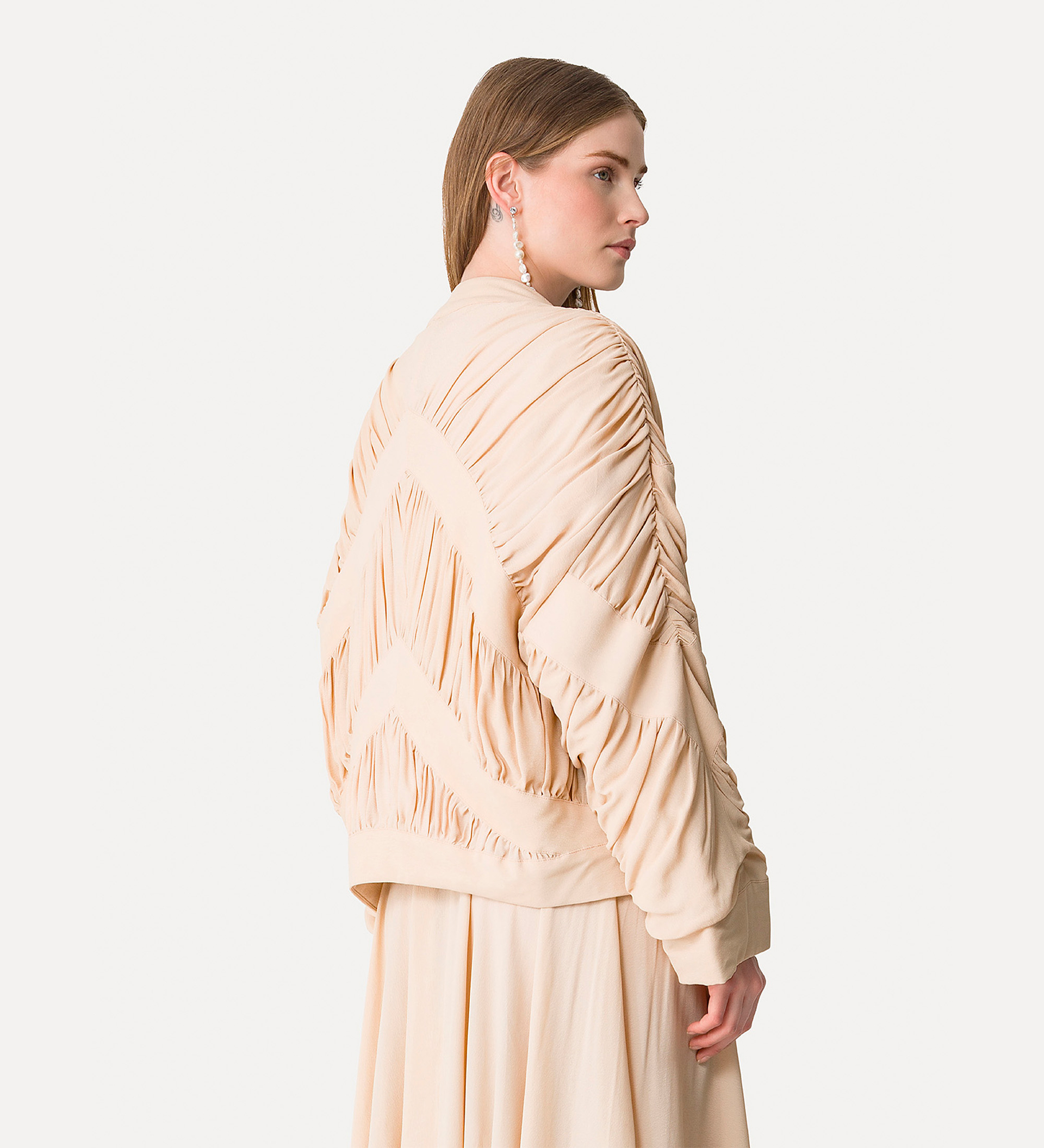 short kimono in viscose crêpe | forte_forte