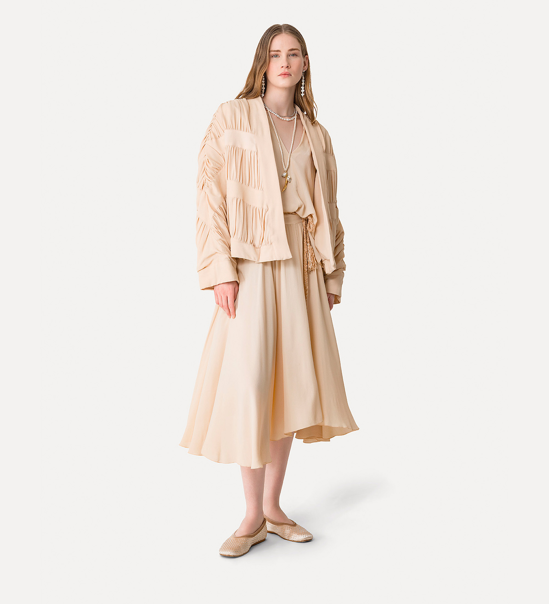 short kimono in viscose crêpe | forte_forte