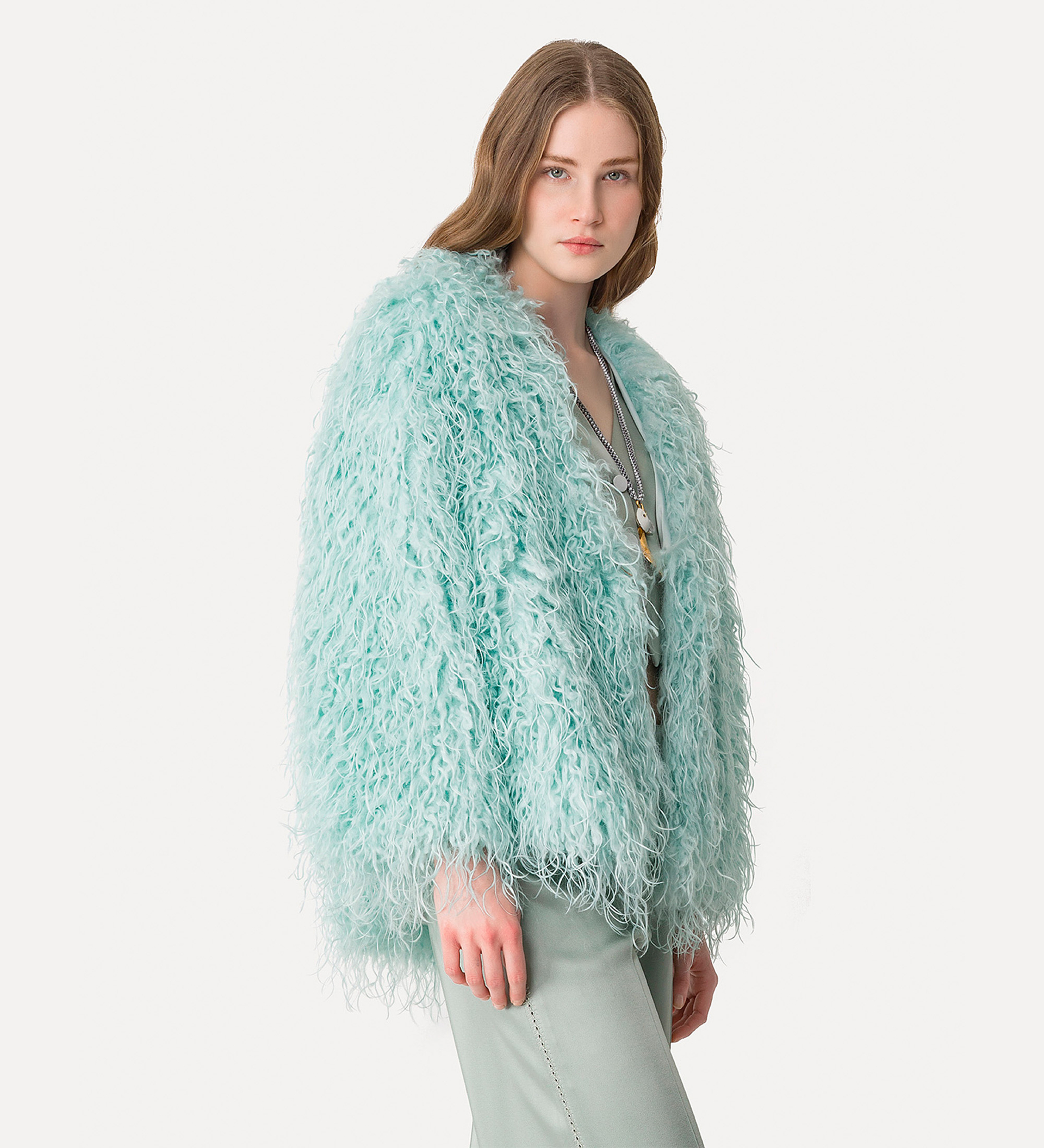 jacket in faux mongolian fur | forte_forte