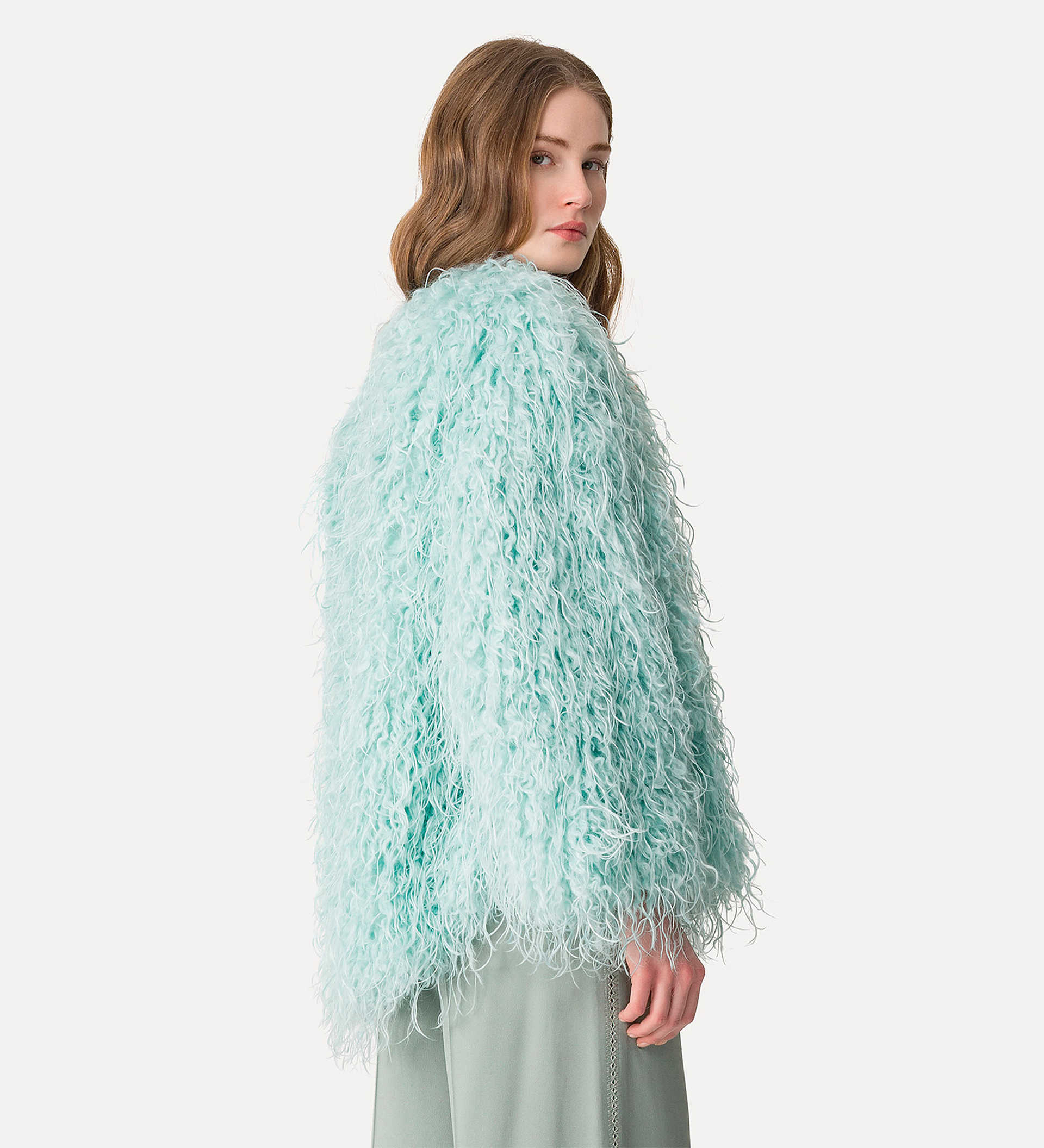 jacket in faux mongolian fur | forte_forte