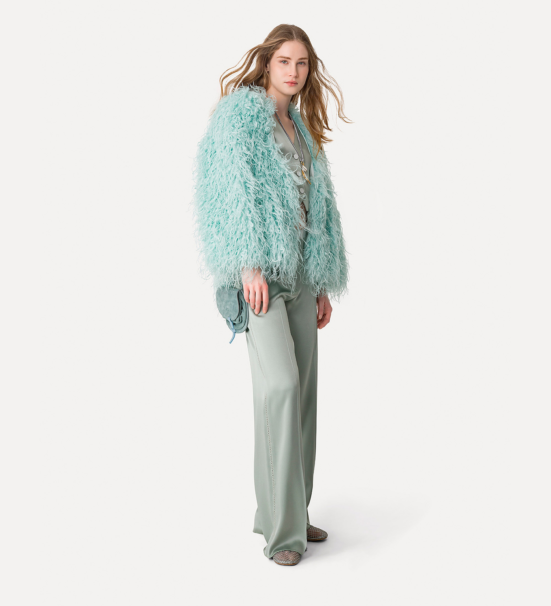 jacket in faux mongolian fur | forte_forte