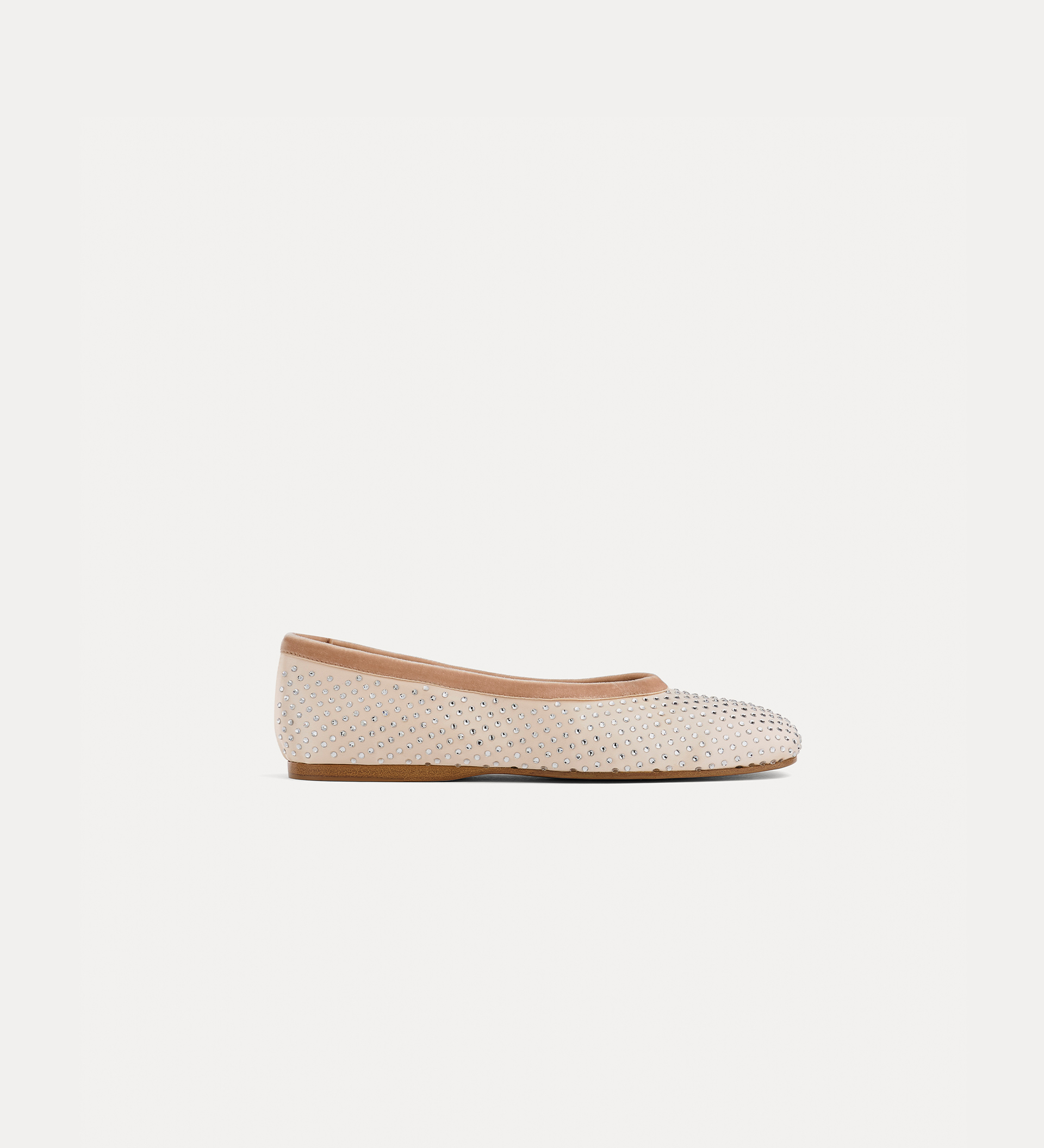 ballet flat in crystal–embellished satin | forte_forte