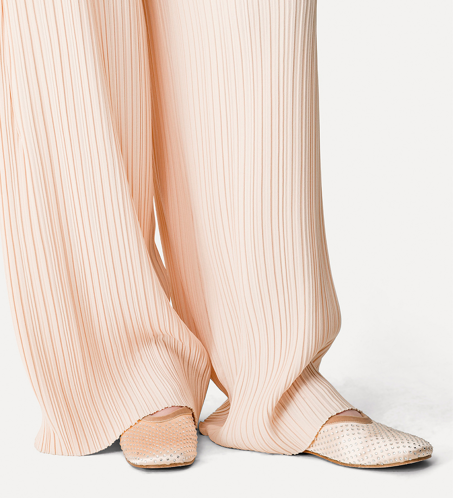 ballet flat in crystal–embellished satin | forte_forte