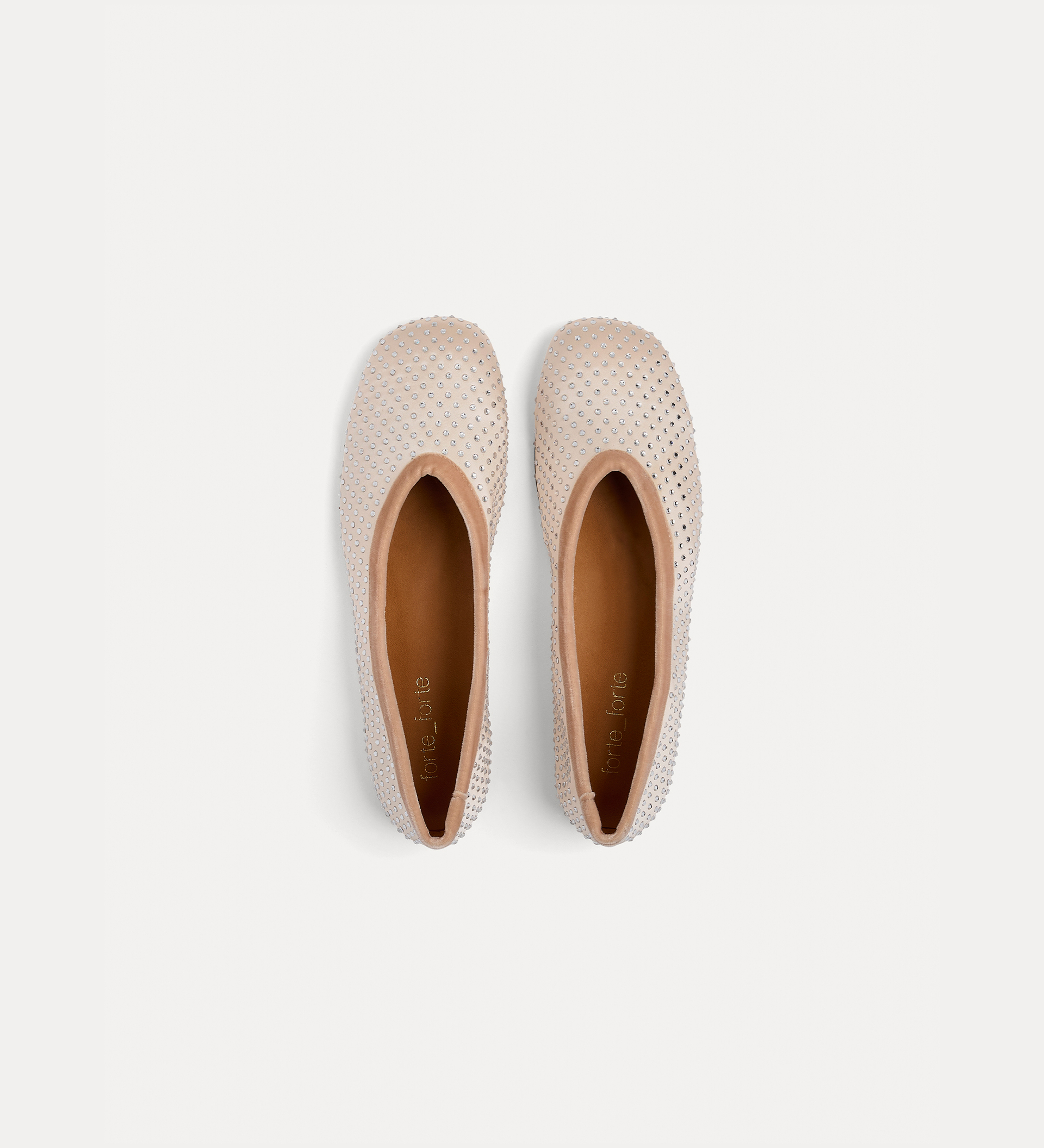 ballet flat in crystal–embellished satin | forte_forte