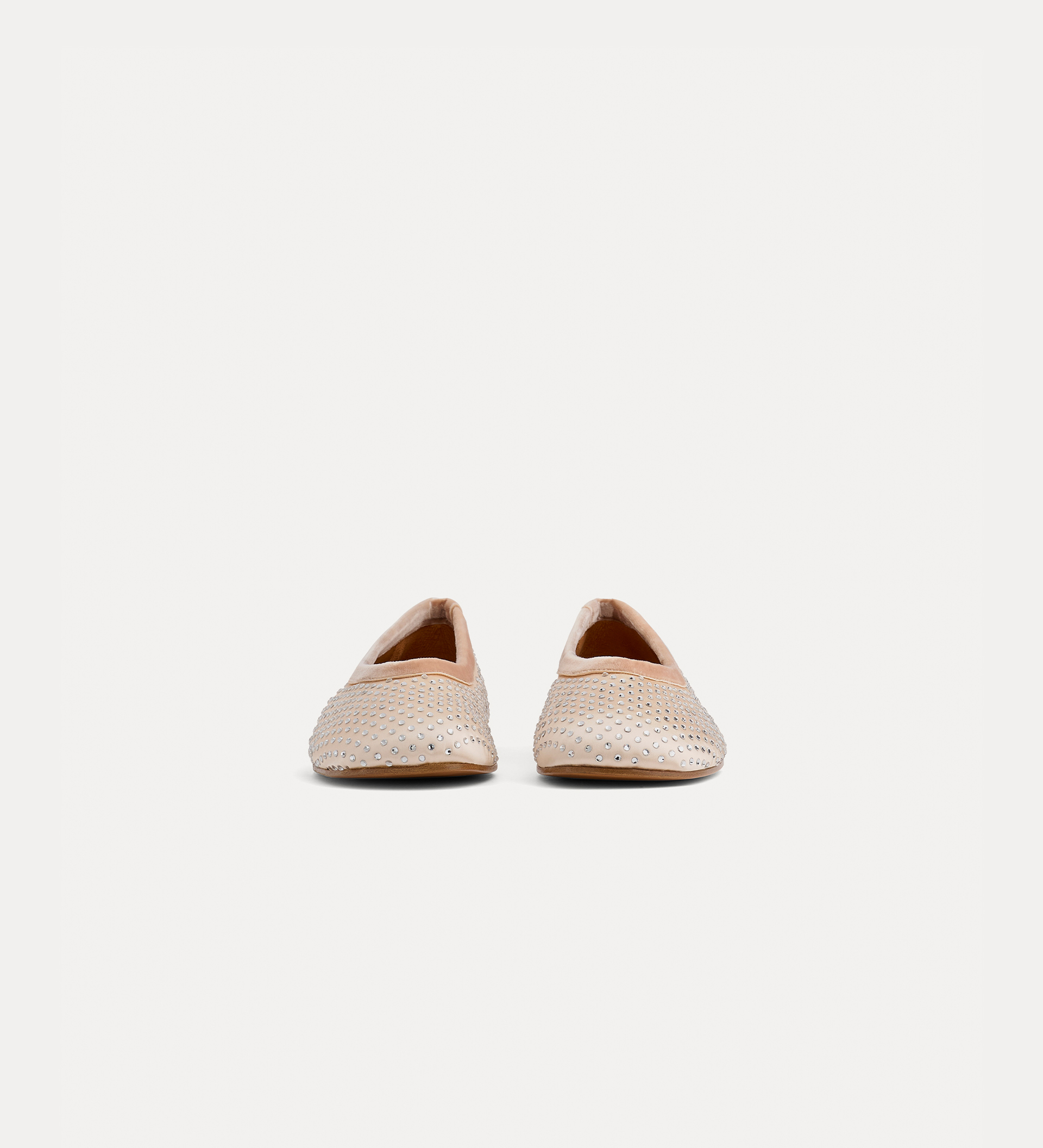 ballet flat in crystal–embellished satin | forte_forte