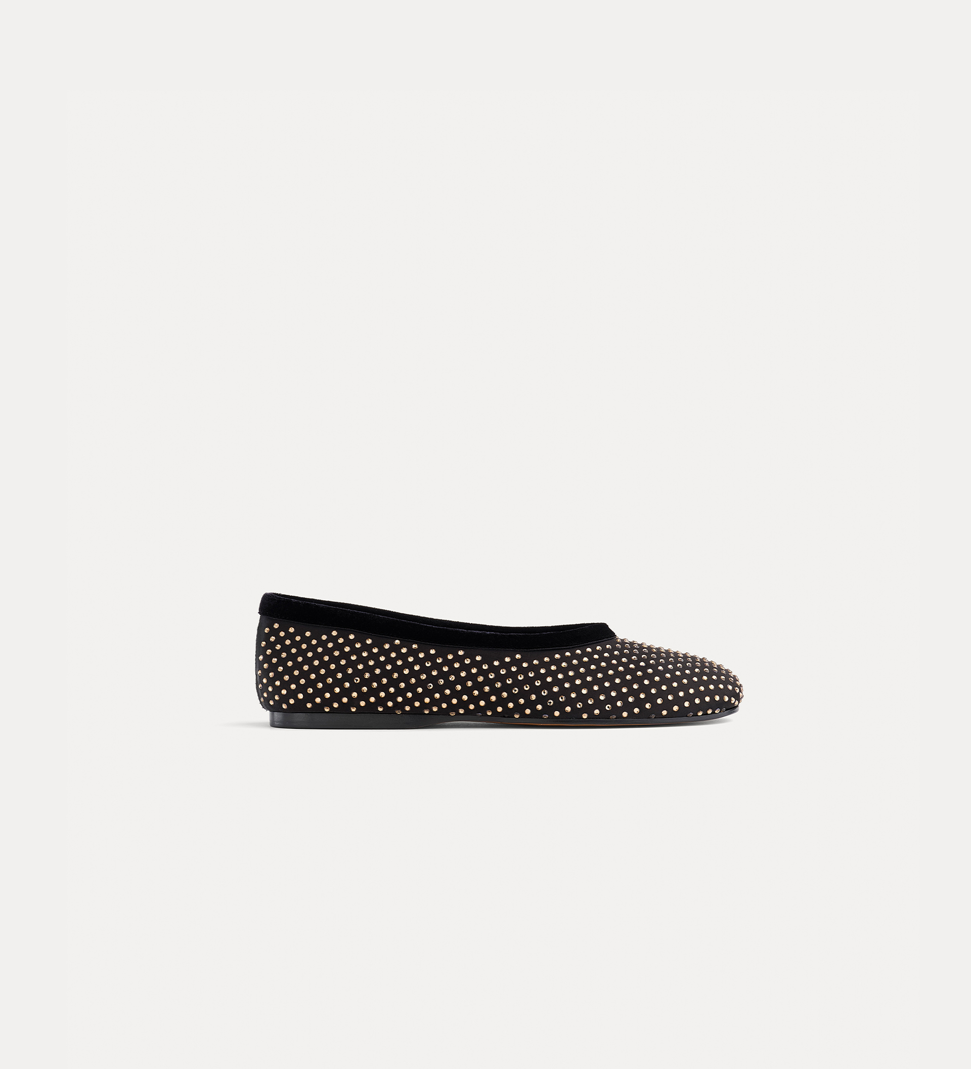 ballet flat in crystal–embellished satin | forte_forte