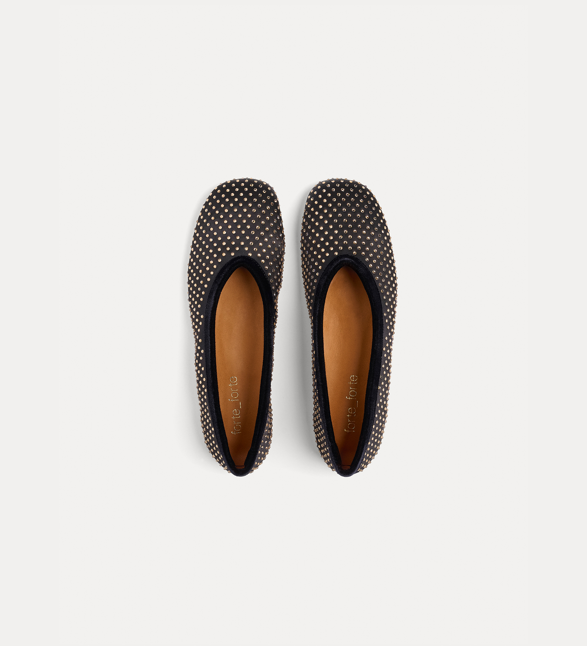 ballet flat in crystal–embellished satin | forte_forte