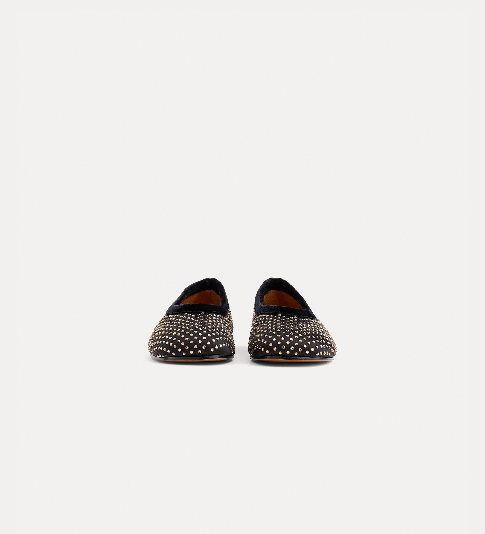 ballet flat in crystal–embellished satin | forte_forte